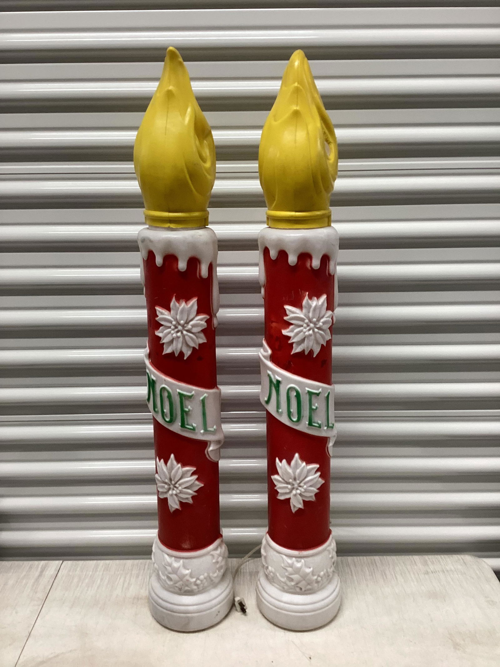 Pair of 1973 Empire Carolina Enterprises Blow Mold Candles: 38.5"