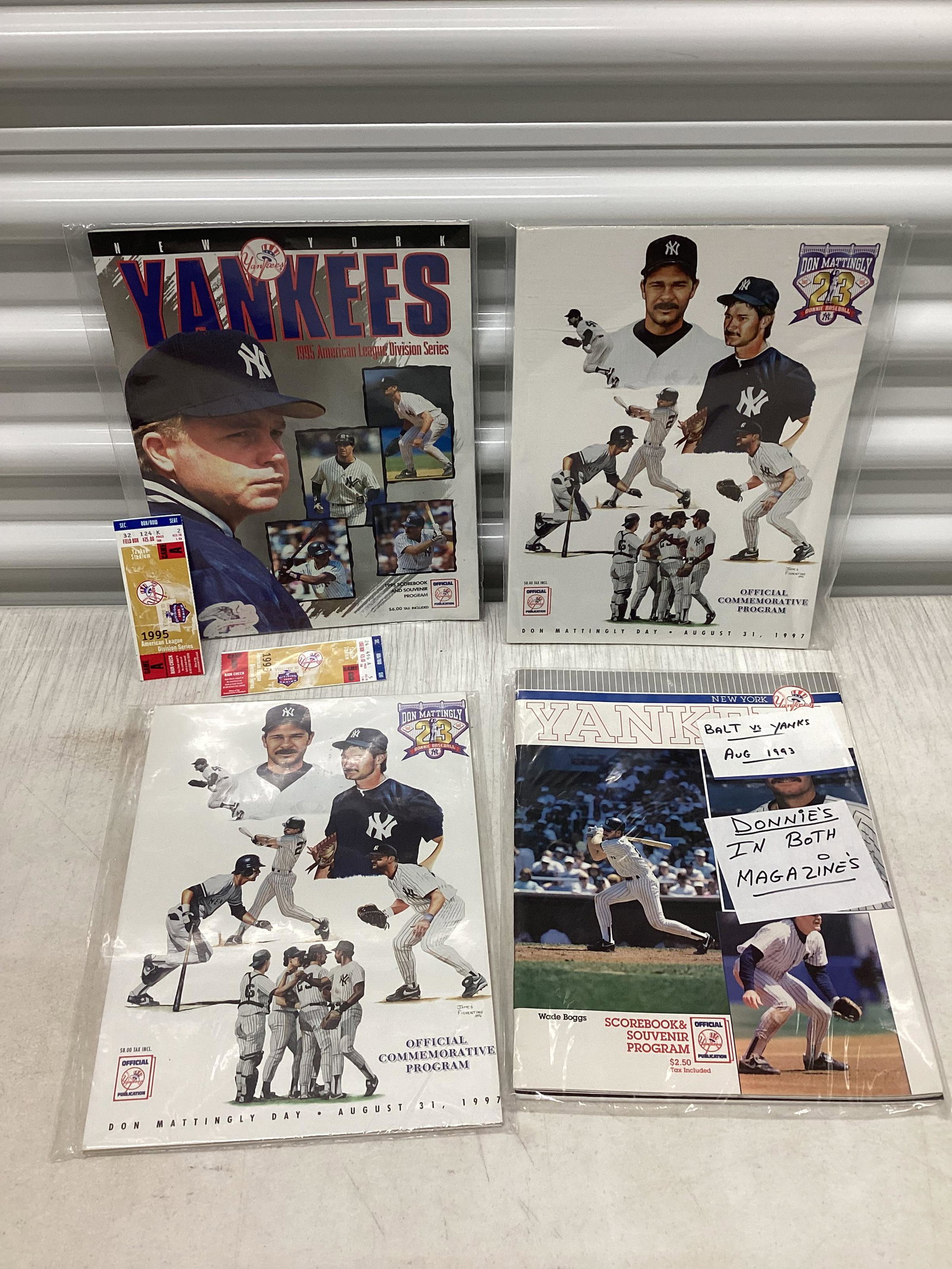 1990s NY Yankees Programs & AL Division Series Tickets (1 of 1)