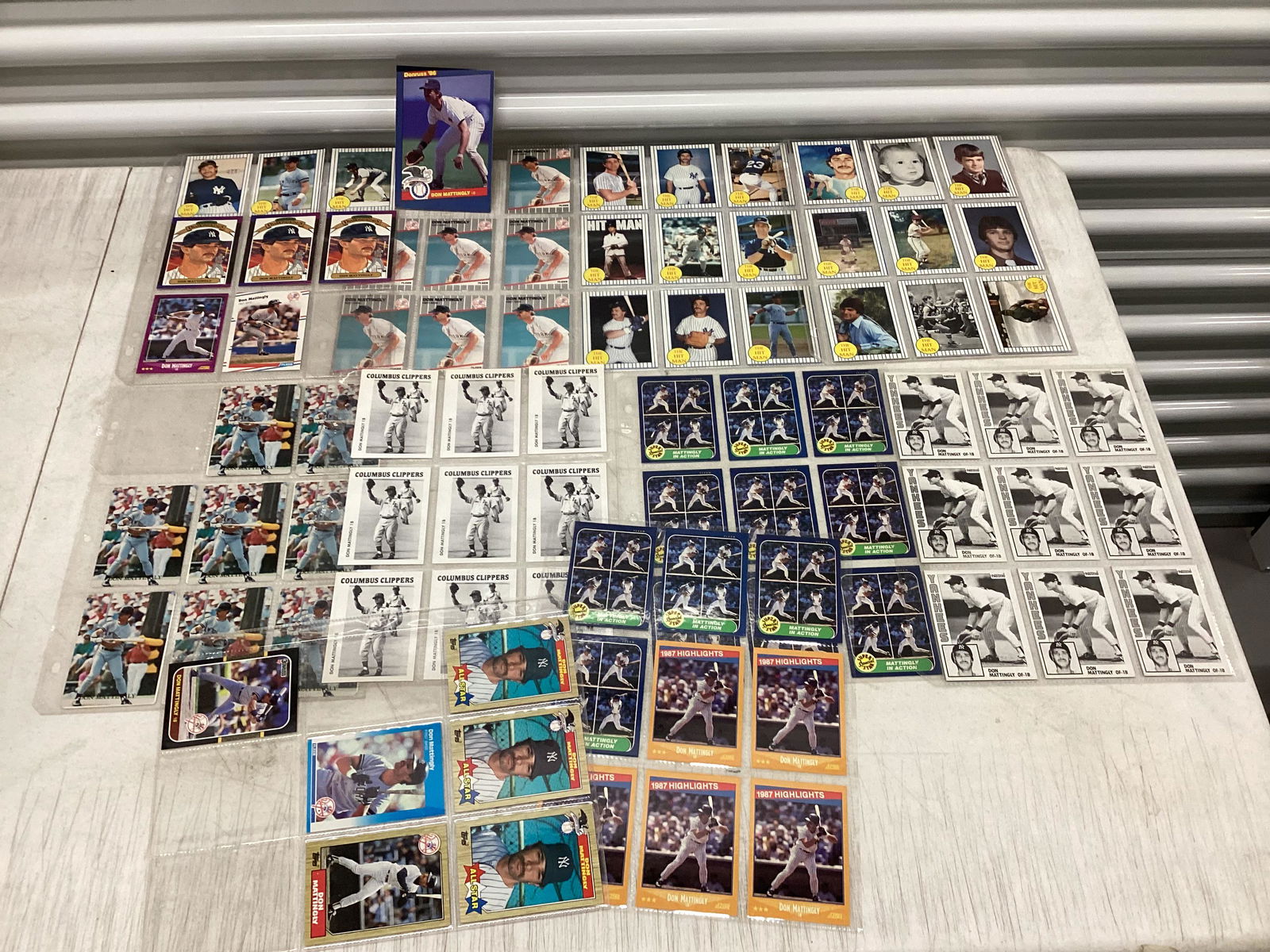 Collection of Don Mattingly NY Yankees Baseball Cards (1 of 1)
