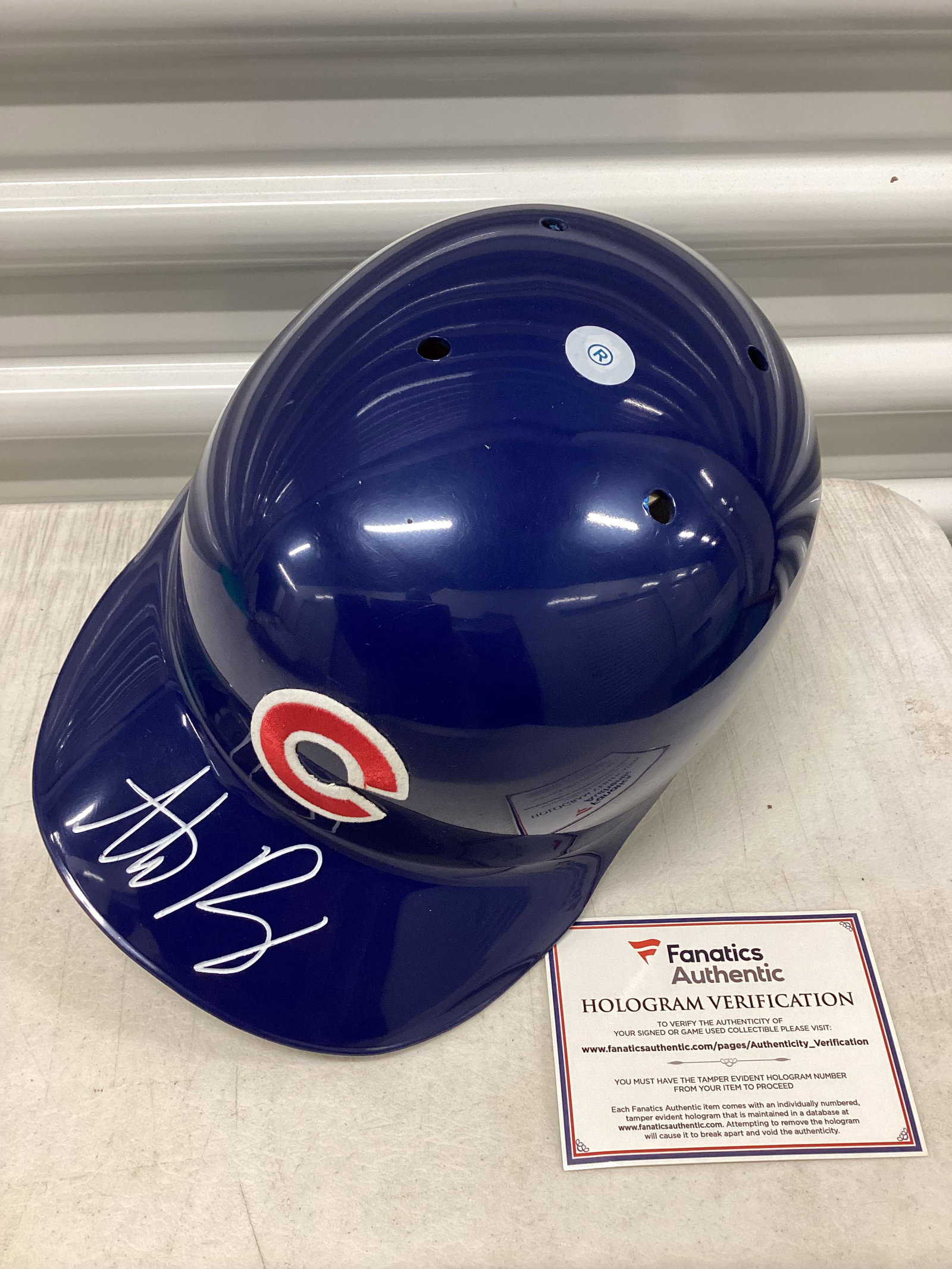 Chicago Cubs Anthony Rizzo Signed Batting Helmet (1 of 2)