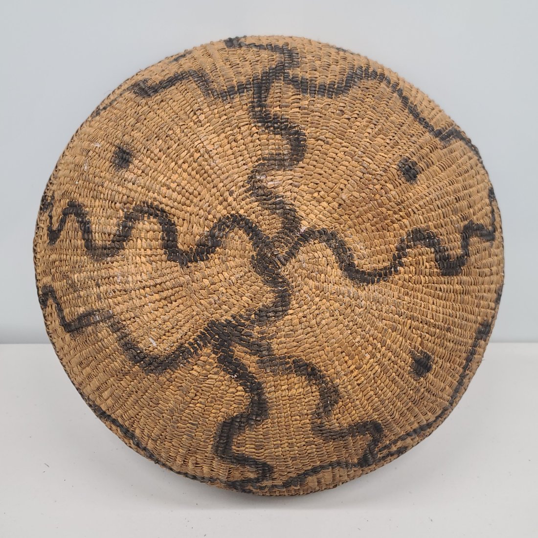Vintage or Antique Patterned Basket: 13x4"