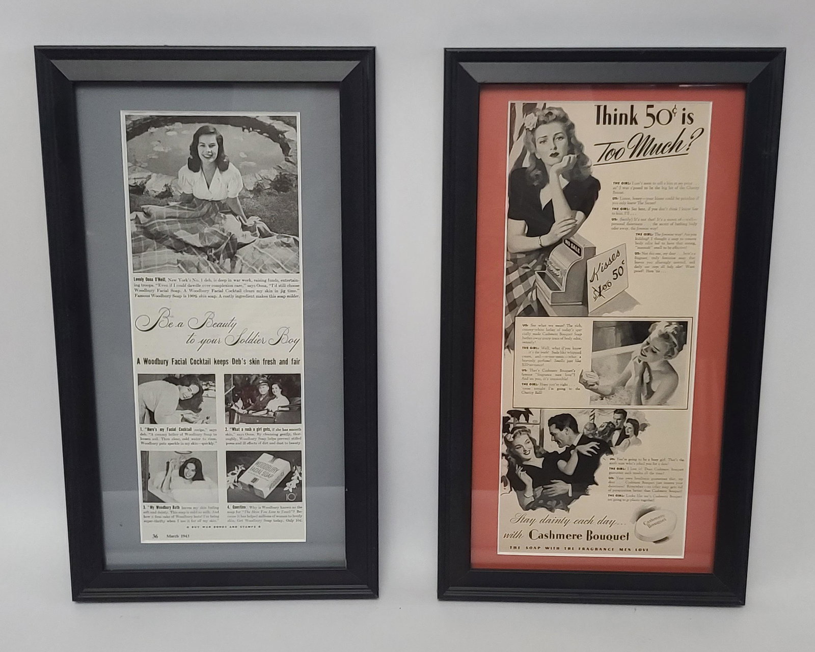 1940s Framed Soap Ads each  16x9" (1 of 4)
