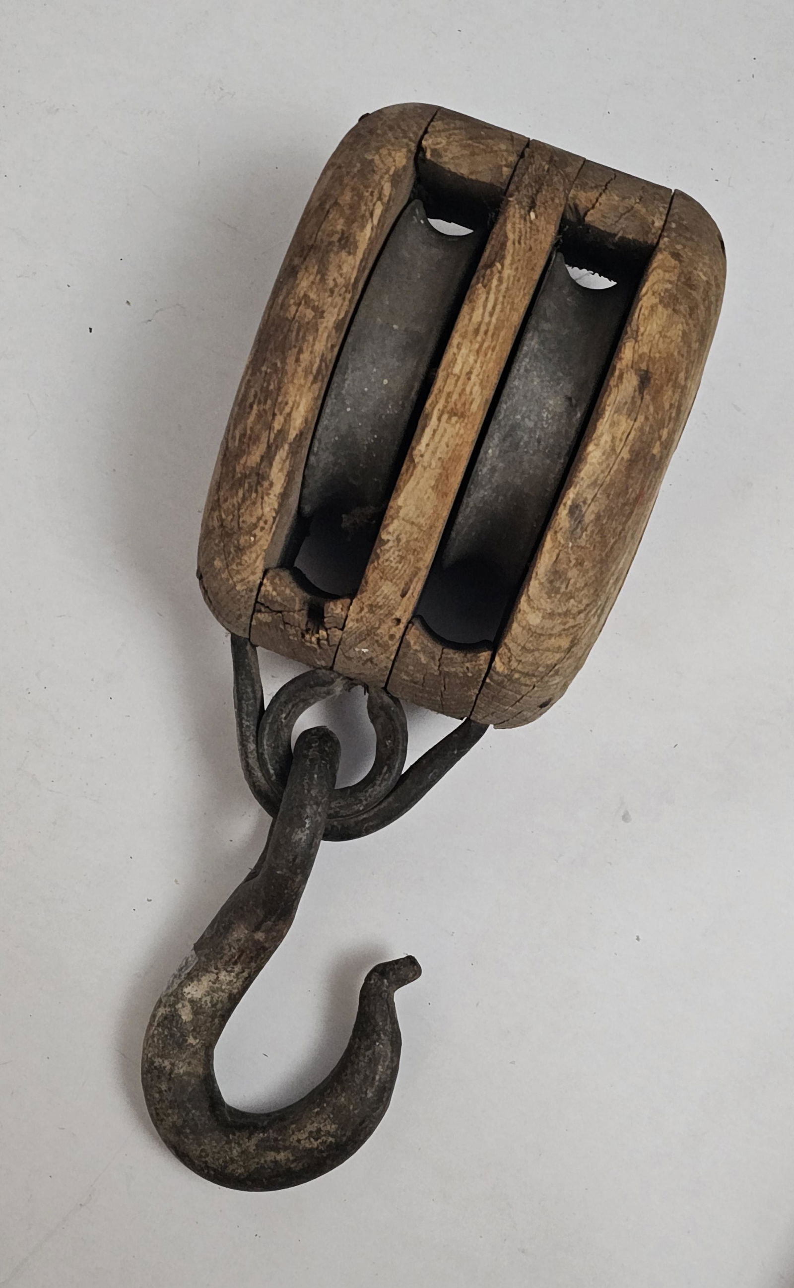 Antique Block and Tackle Wooden and Metal (1 of 3)