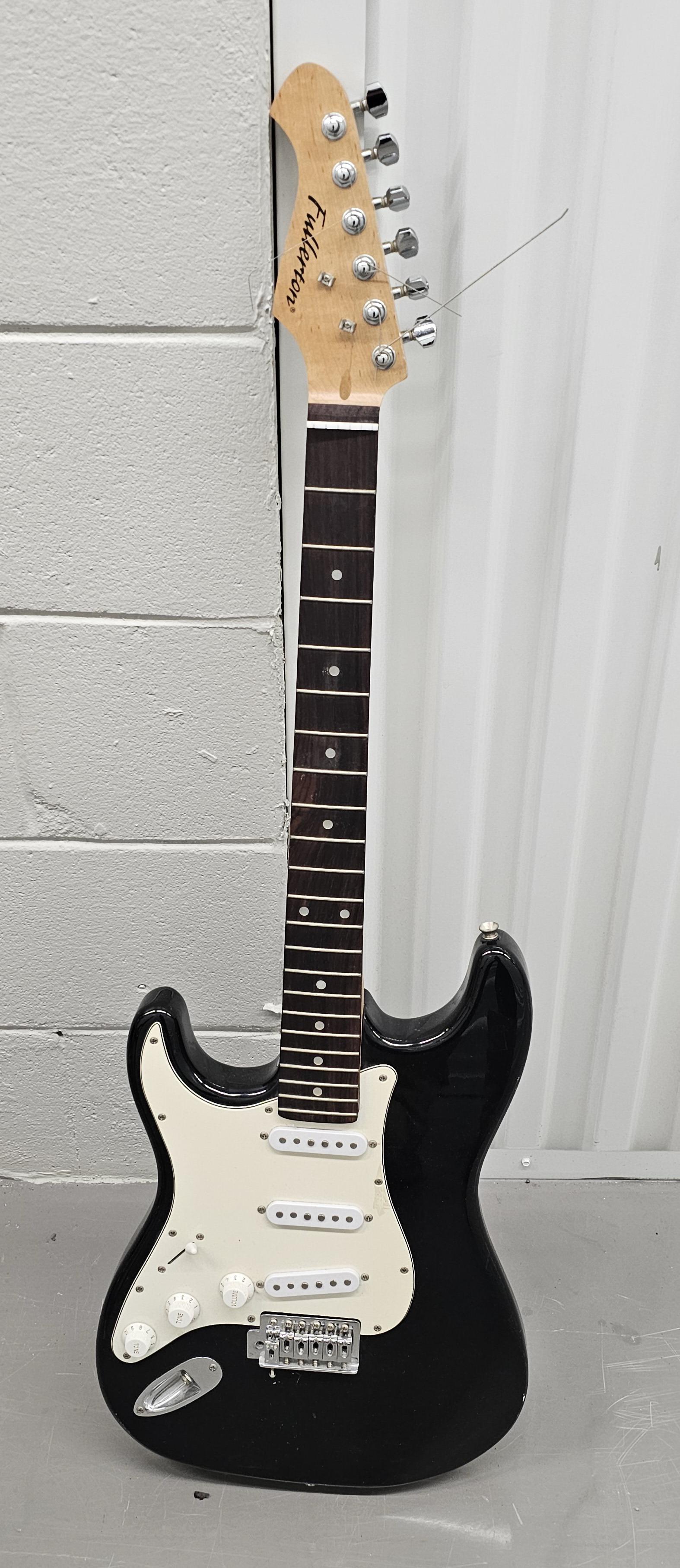 Fullerton Electric Guitar: black with cream pick guard.