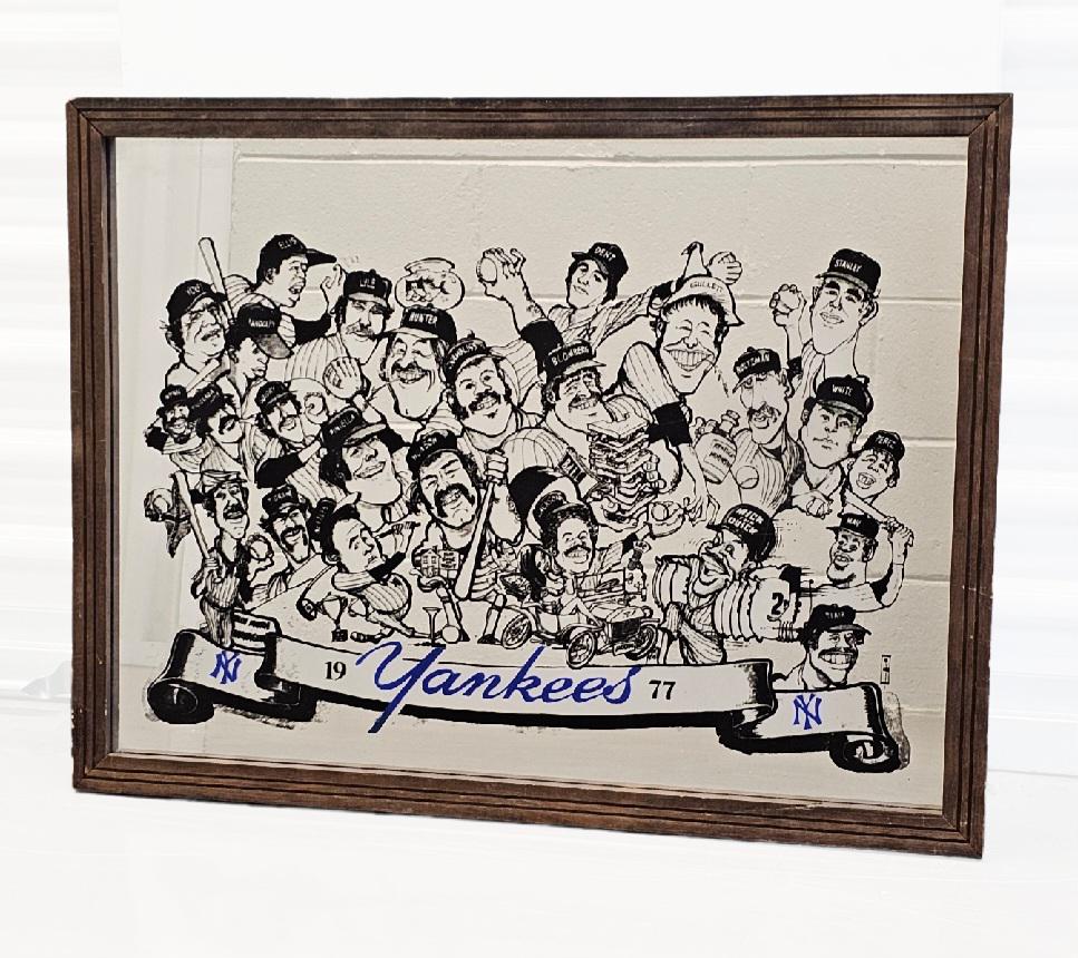 Vintage 1977 NY Yankees Mirror Wall Art (1 of 3)