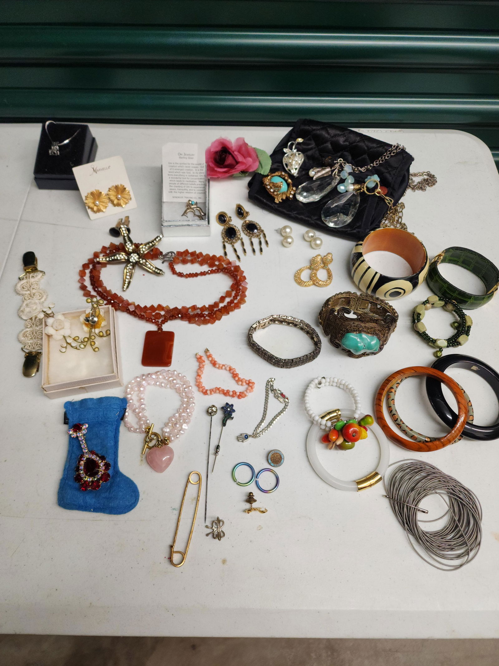 Large collection of vintage costume jewelry including semi-precious stones and sterling silver (1 of 7)