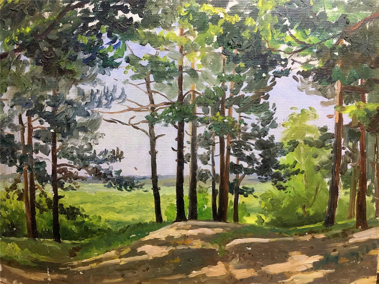 Summer nature oil painting: * TITLE: "Summer nature"* ARTISTS: A.G.Cherkas* SIZE: 39x50 cm/'15,35Ñ…19,68 inches'* MEDIUM: oil, cardboard* HAND PAINTED: Original painting from our collection* CERTIFICATE OF AUTHENTICITY is inc