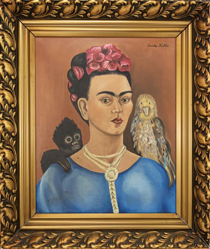 FRIDA KAHLO 1907-1954 MEXICAN OIL PAINTING ON CANVAS SELF-PORTRAIT (1 of 10)