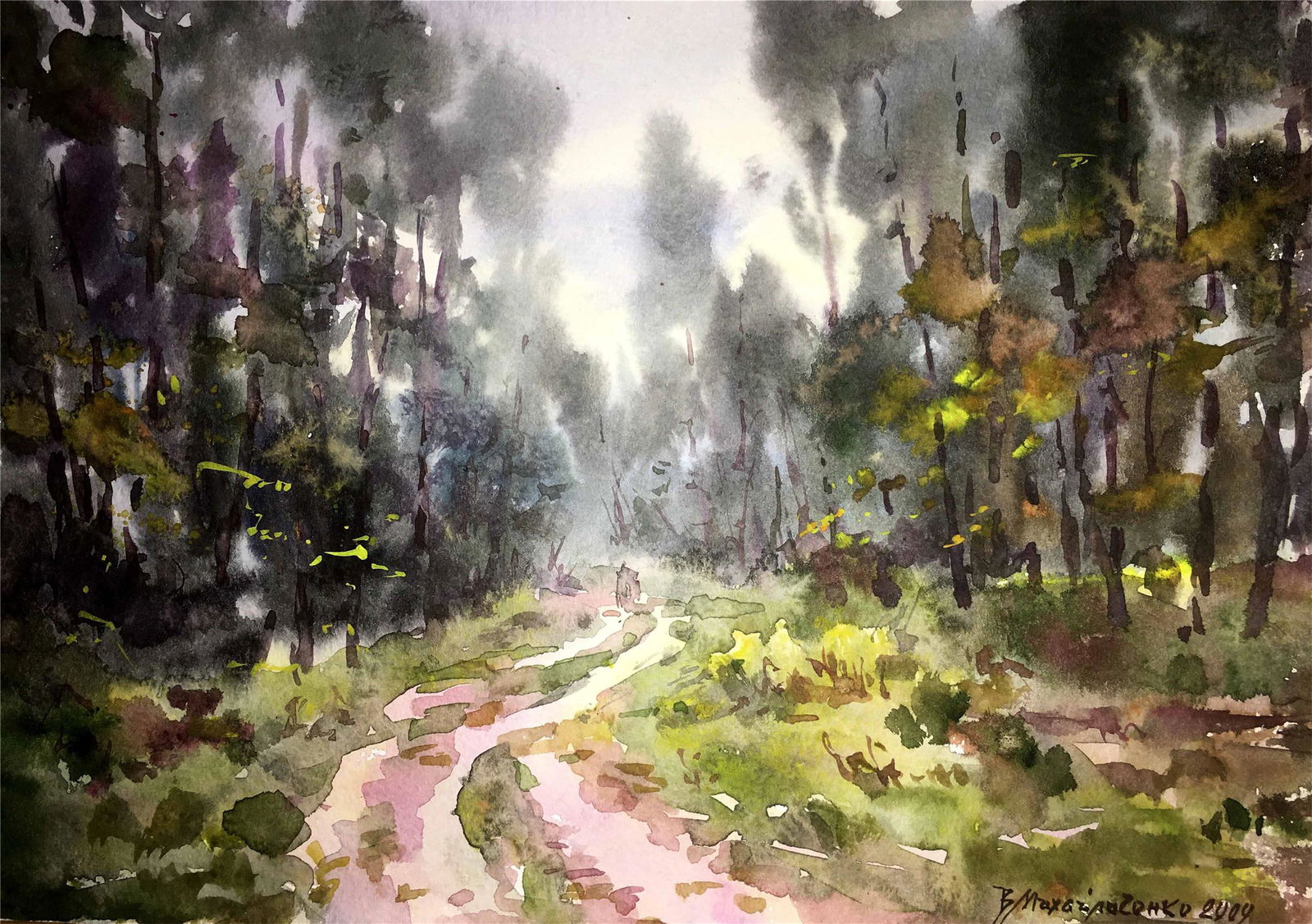 Forest path watercolor on paper (1 of 1)