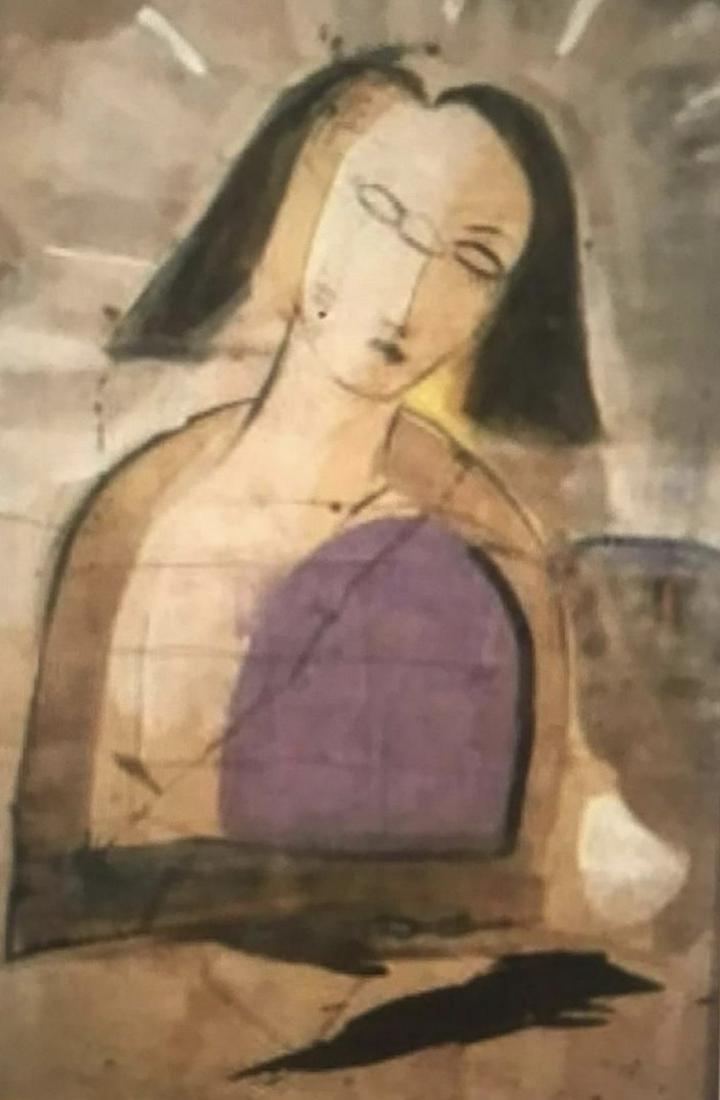 Pigmentation on Cork, The Idol, by Jamali, c. 1988: Jamali, a Pakistani-born American artist, created the term Mystical Expressionism to identify his fusion of contemporary consciousness and art's ancient traditions. His life works, which he calls Art