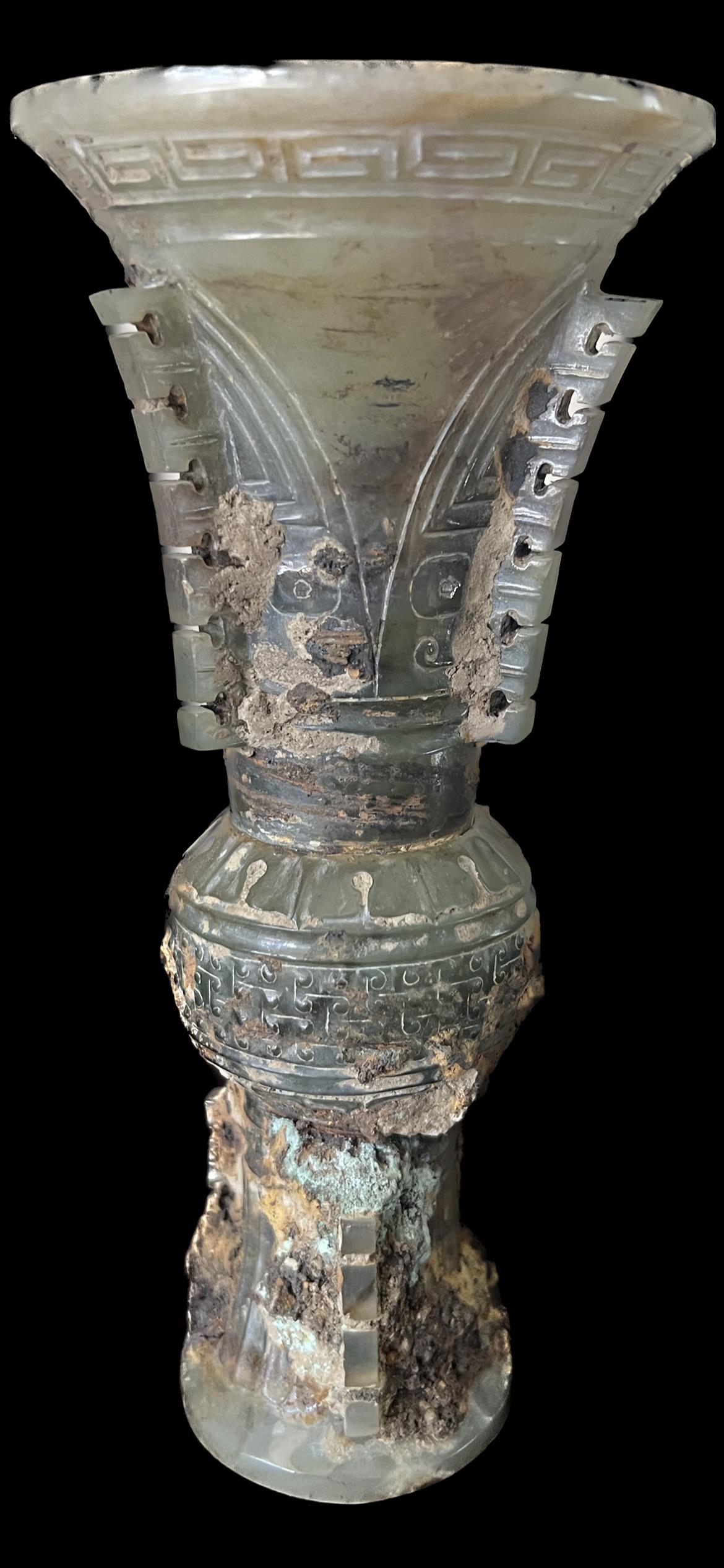 Archaistic Jade Hu Vase, (1 of 4)