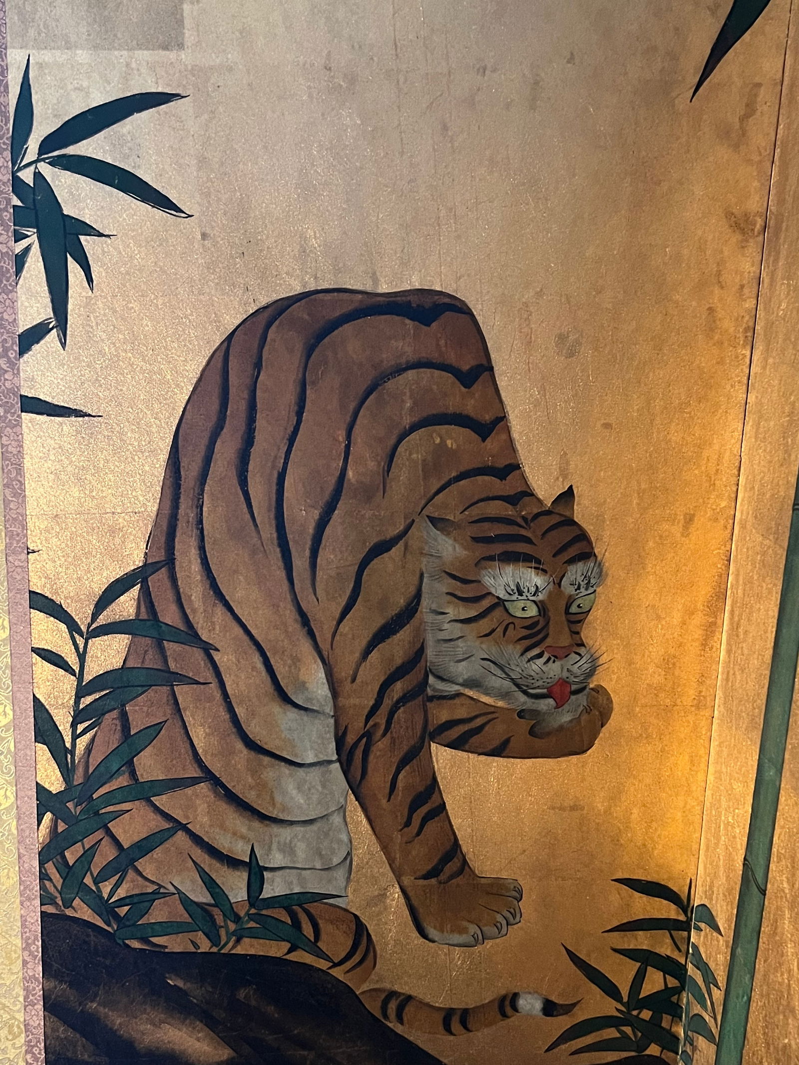 Japanese Two-Panel Tiger in Bamboo Forest Byobu (1 of 4)