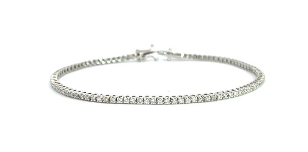 0.79 Tcw D/vvs Natural Diamond Tennis Bracelet 14k White Gold...with