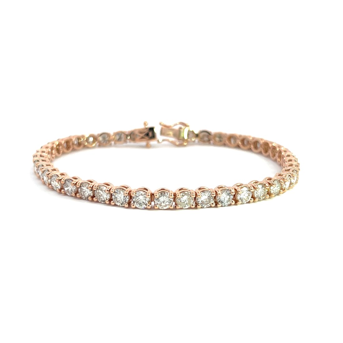 10.95 Tcw G-H/VS-SI Natural Diamond Tennis Bracelet 14K Rose Gold with APPRAISAL (1 of 6)