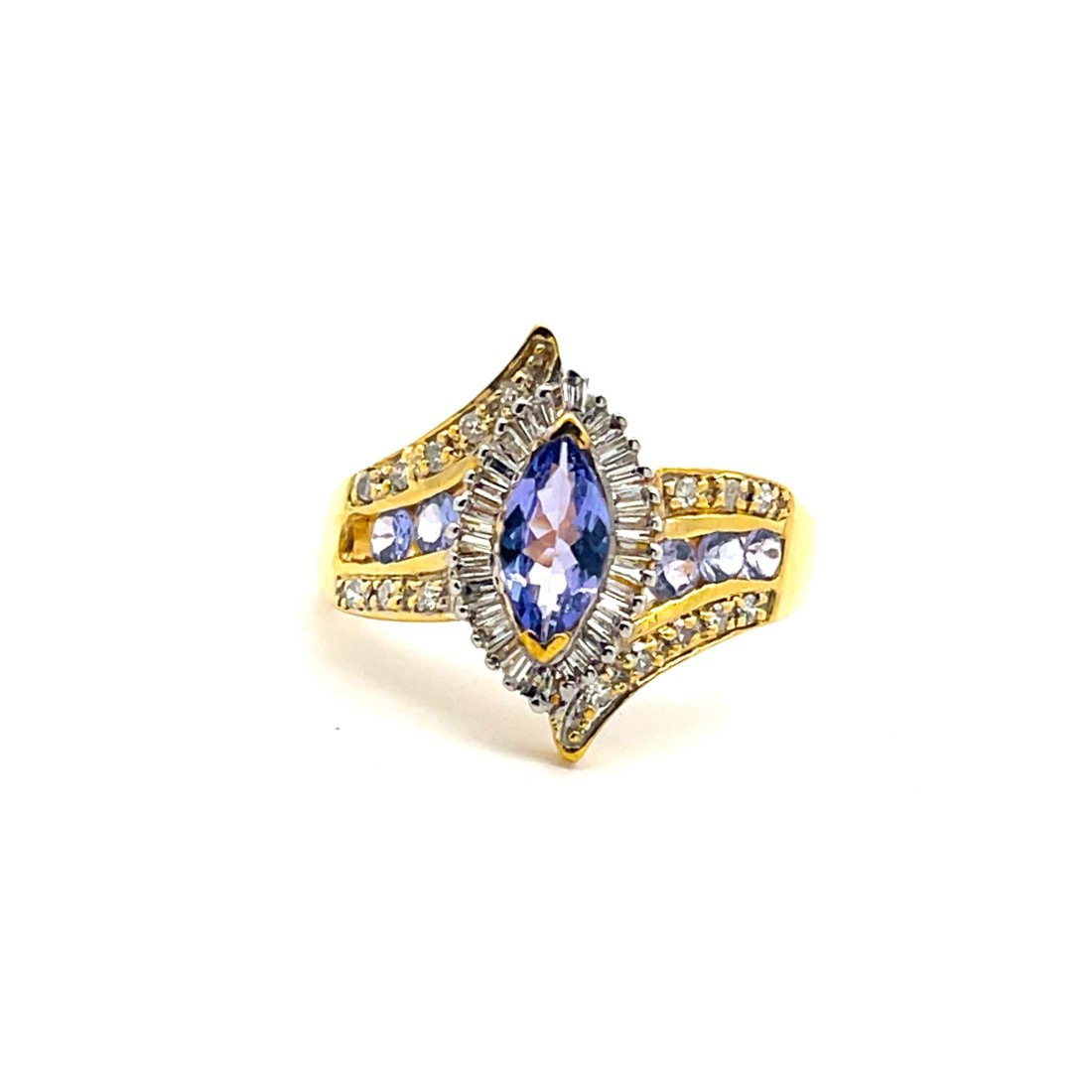 Tanzanite & Diamond Fashion Ring Yellow gold: *****FREE SHIPPING within USA***** Tanzanite & Diamond Fashion Ring Yellow gold Suggested Retail Price: $1500.00-$2200.00
