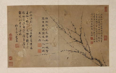 Wang Mian, Plum Blossom: 42x26cm Detailed condition reports are not included in this catalogue. For additional information, including condition reports, please feel free to contact us at towaart@towasyomu.com. Please notice t