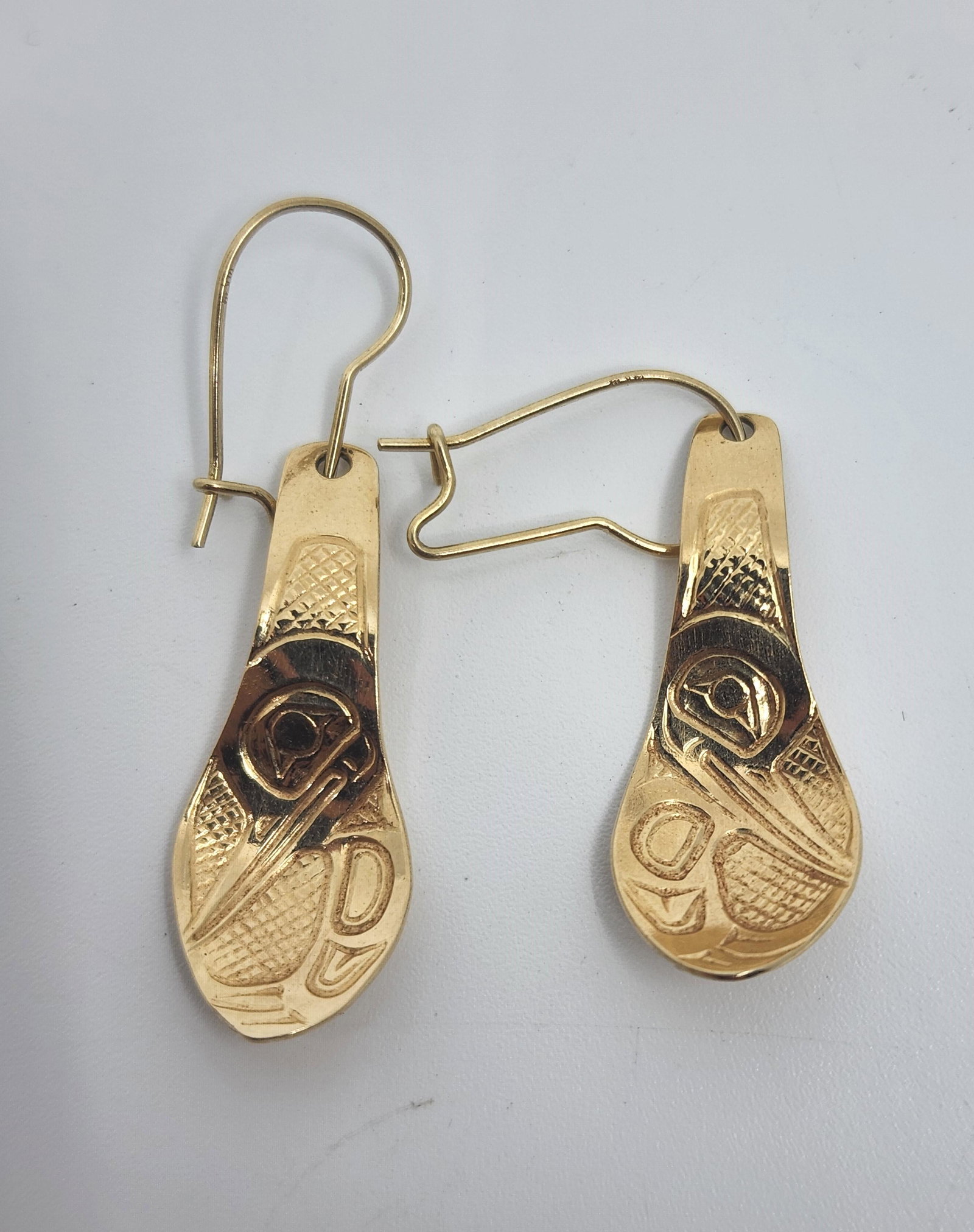 Rick Adkins (1955- ) Haida 14KT Hummingbird Earrings (1998) (1 of 4)