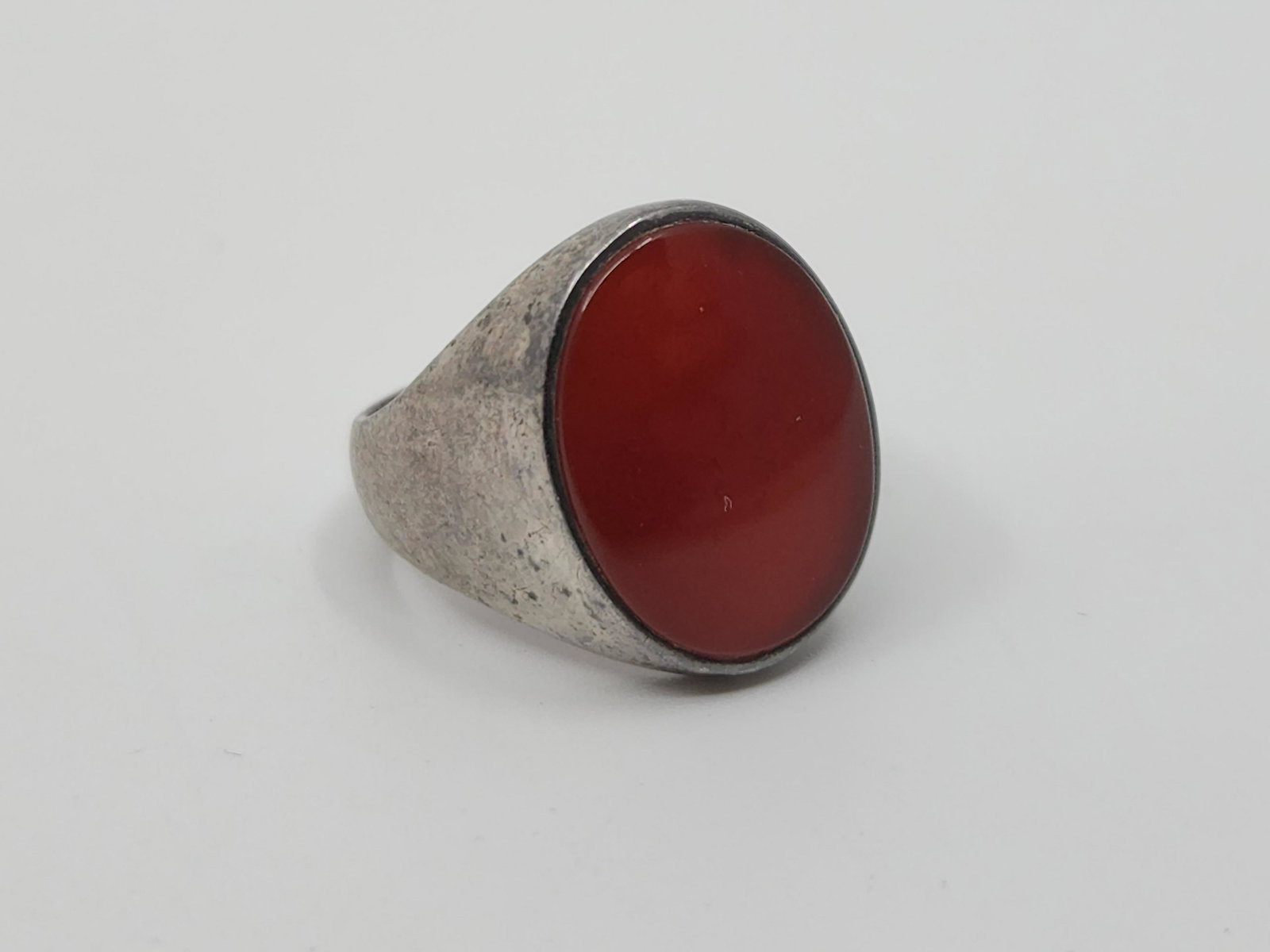 Joachim S'Paliu, Spanish Modernist Sterling Silver Carnelian Ring (1 of 5)