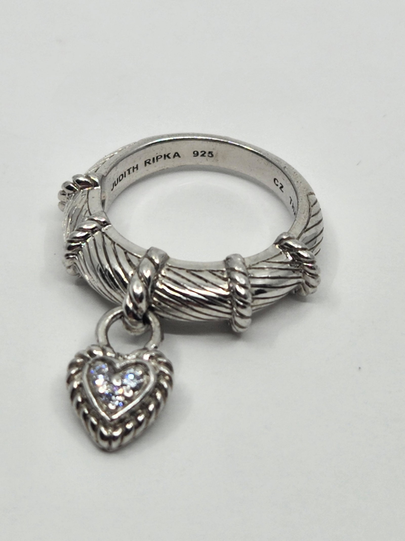 Judith Ripka, Heart pendant Silver ring (1 of 5)