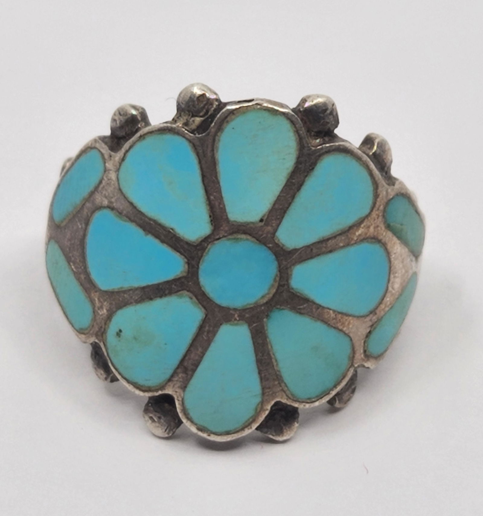 Frank Vacit, Sterling & Inlay Turquoise Ring & Earrings