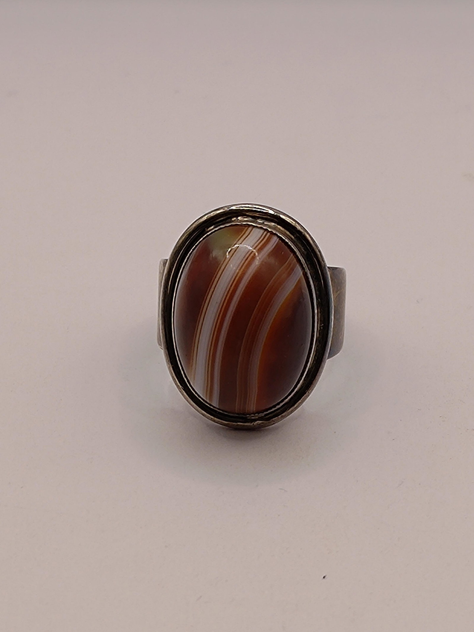 Brdr. Bjorklund, Danish Agate Sterling Silver Ring (1 of 9)