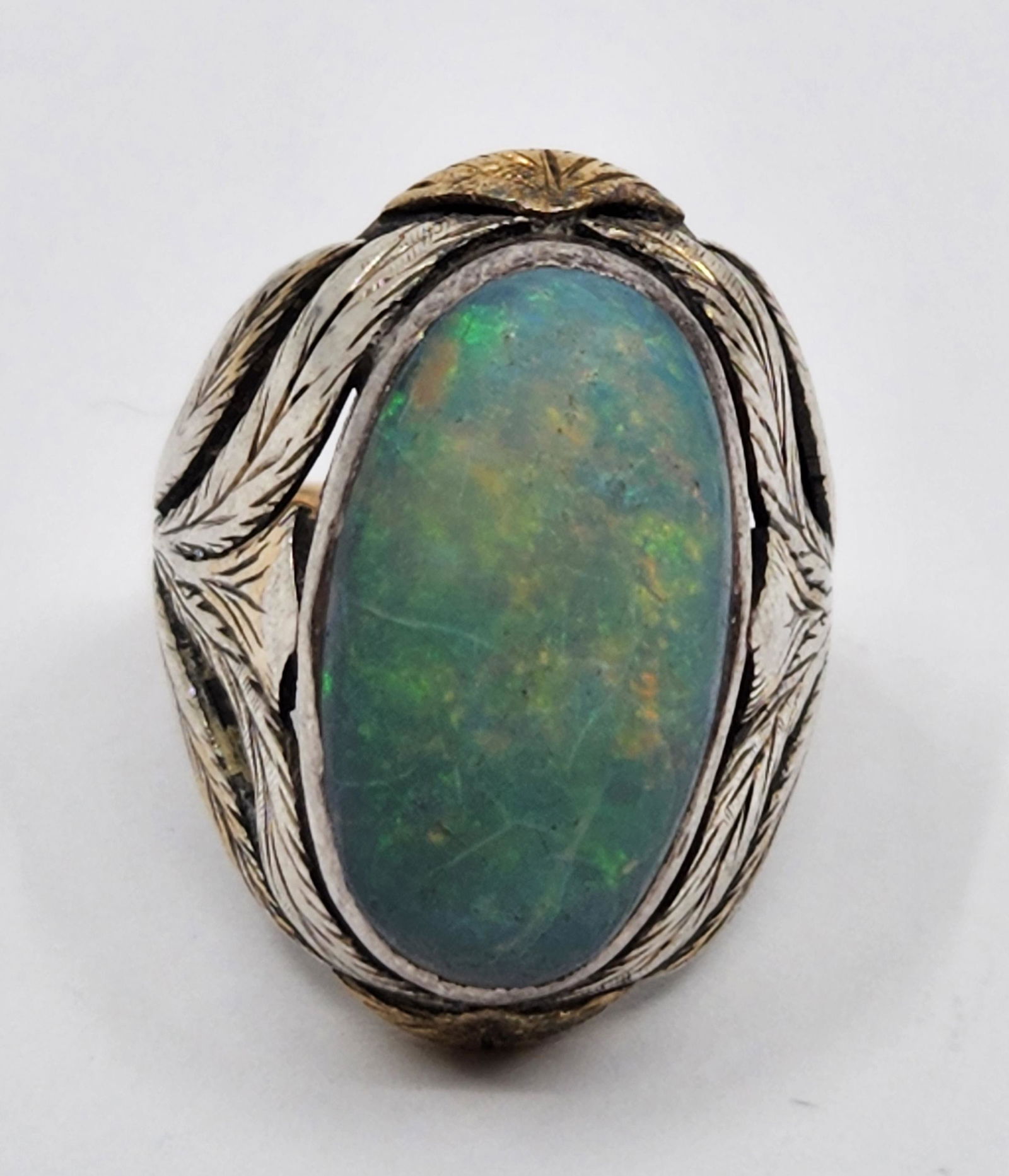 Sterling Silver and 14KT Gold Opal Ring (1 of 7)