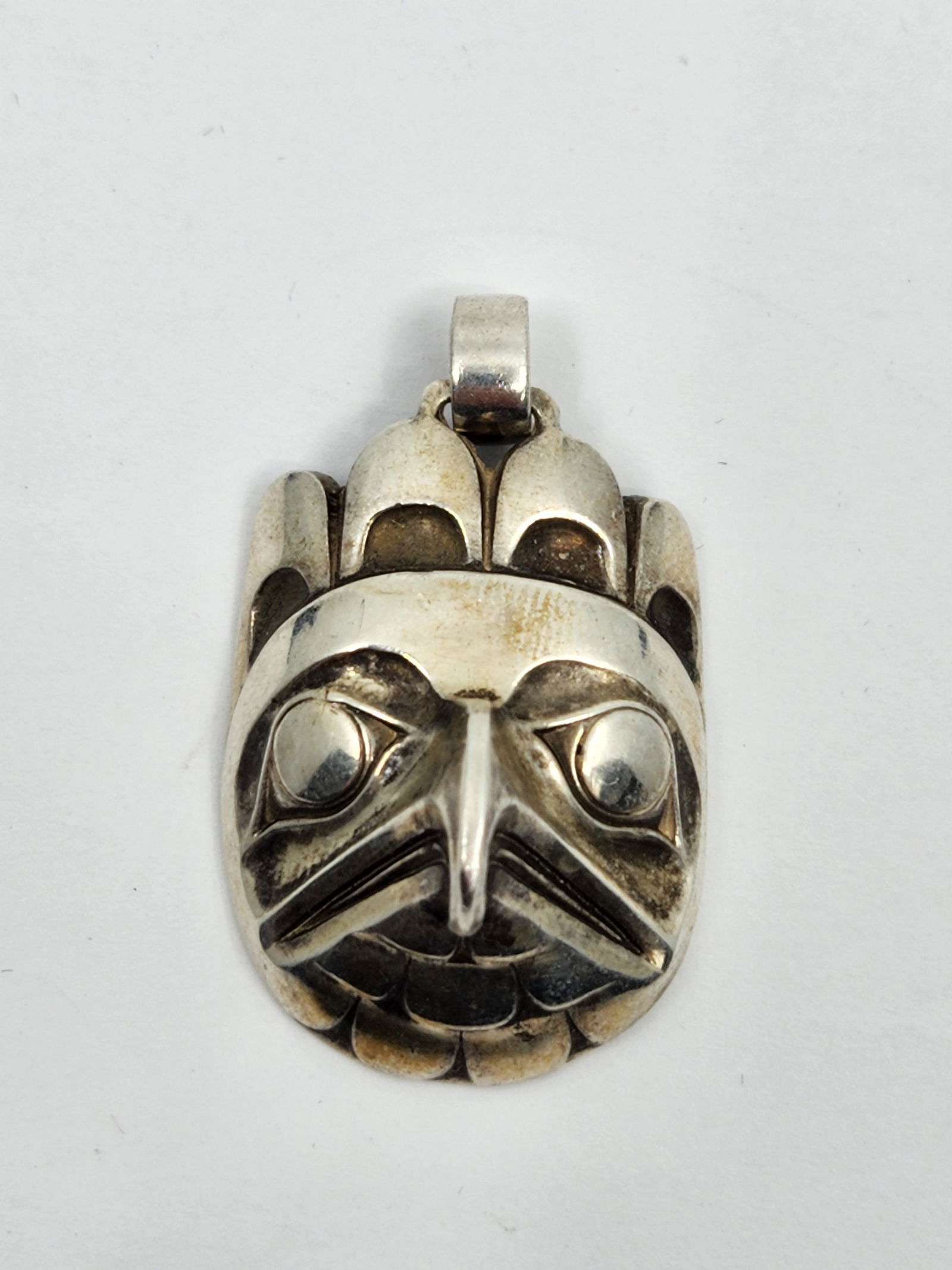 Haida, North West Coast Sterling Silver Eagle Pendant Signed AD (1 of 9)