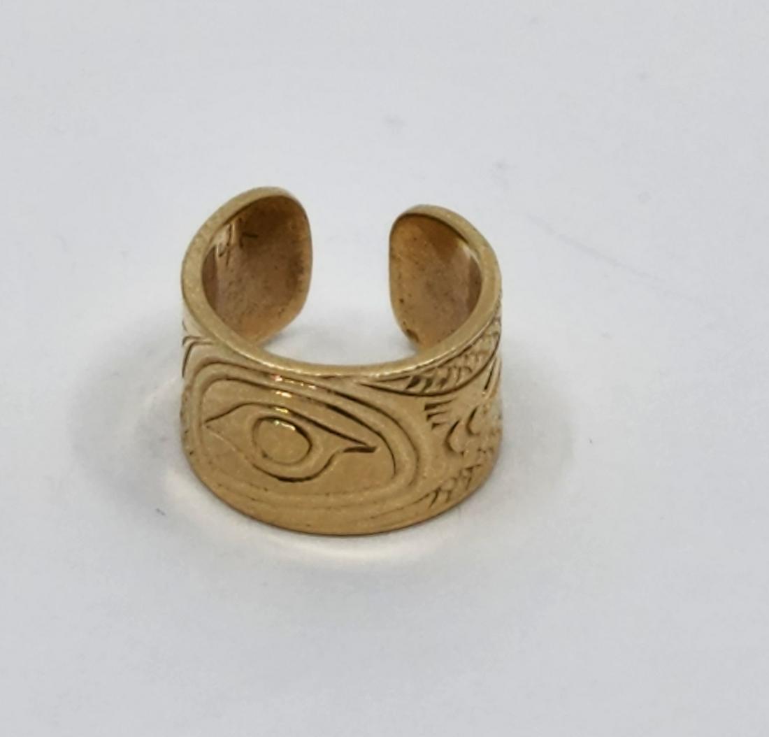 Lloyd Wadhams Jr. (1967- ), Haida Hummingbird Bird 14KT Toe ring (1998) (1 of 8)
