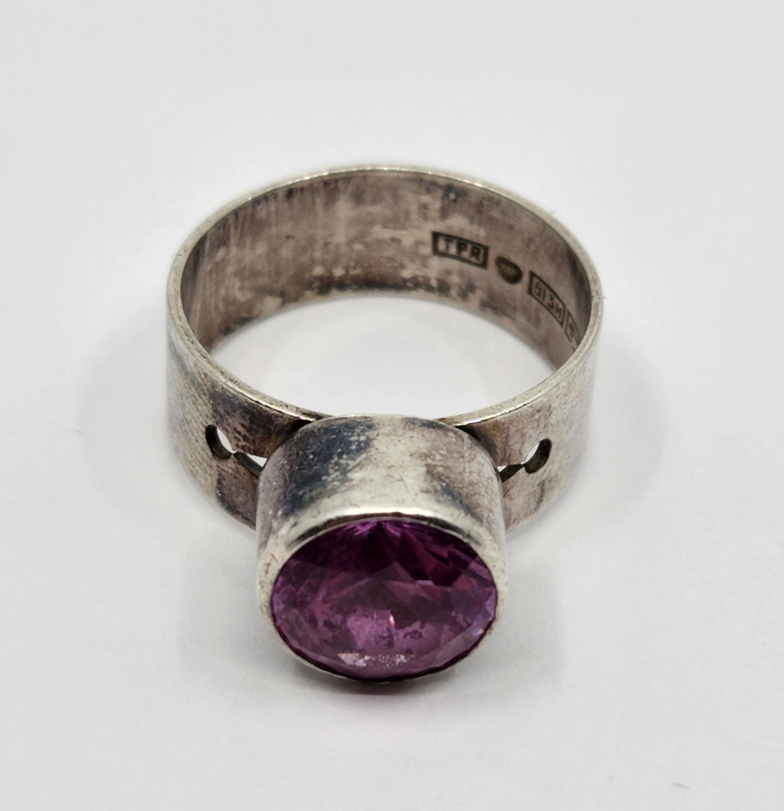 TPR, Finnish Modernist Amethys .813 Silver Ring (1966) (1 of 7)