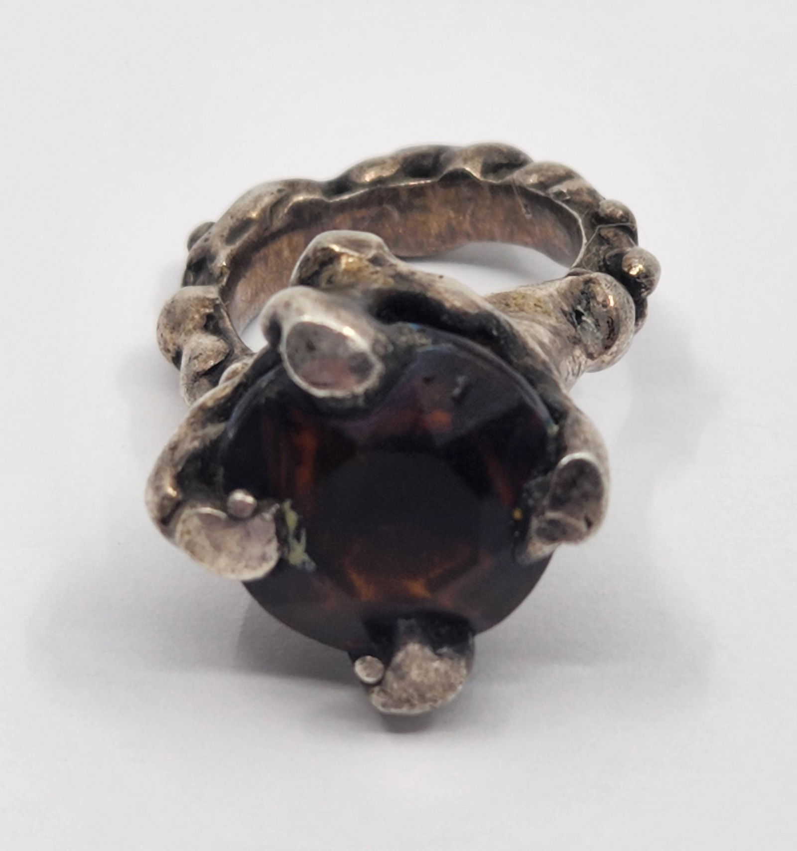 Brutalist Modernist Sterling Silver Ring (1 of 6)