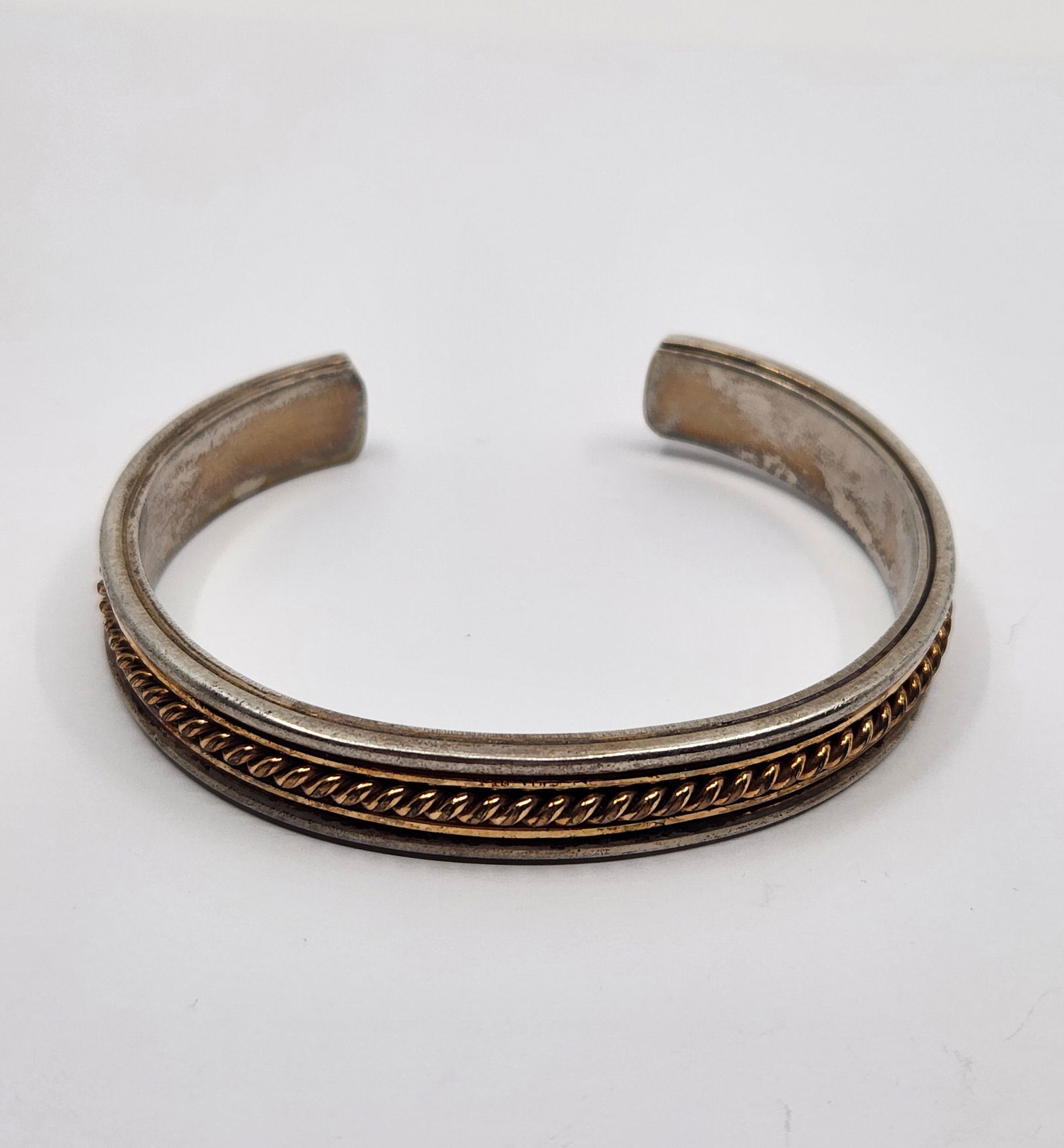 Norbert Johnson, Navajo Sterling Silver And Gold Plated Cuff Bracelet (1 of 7)