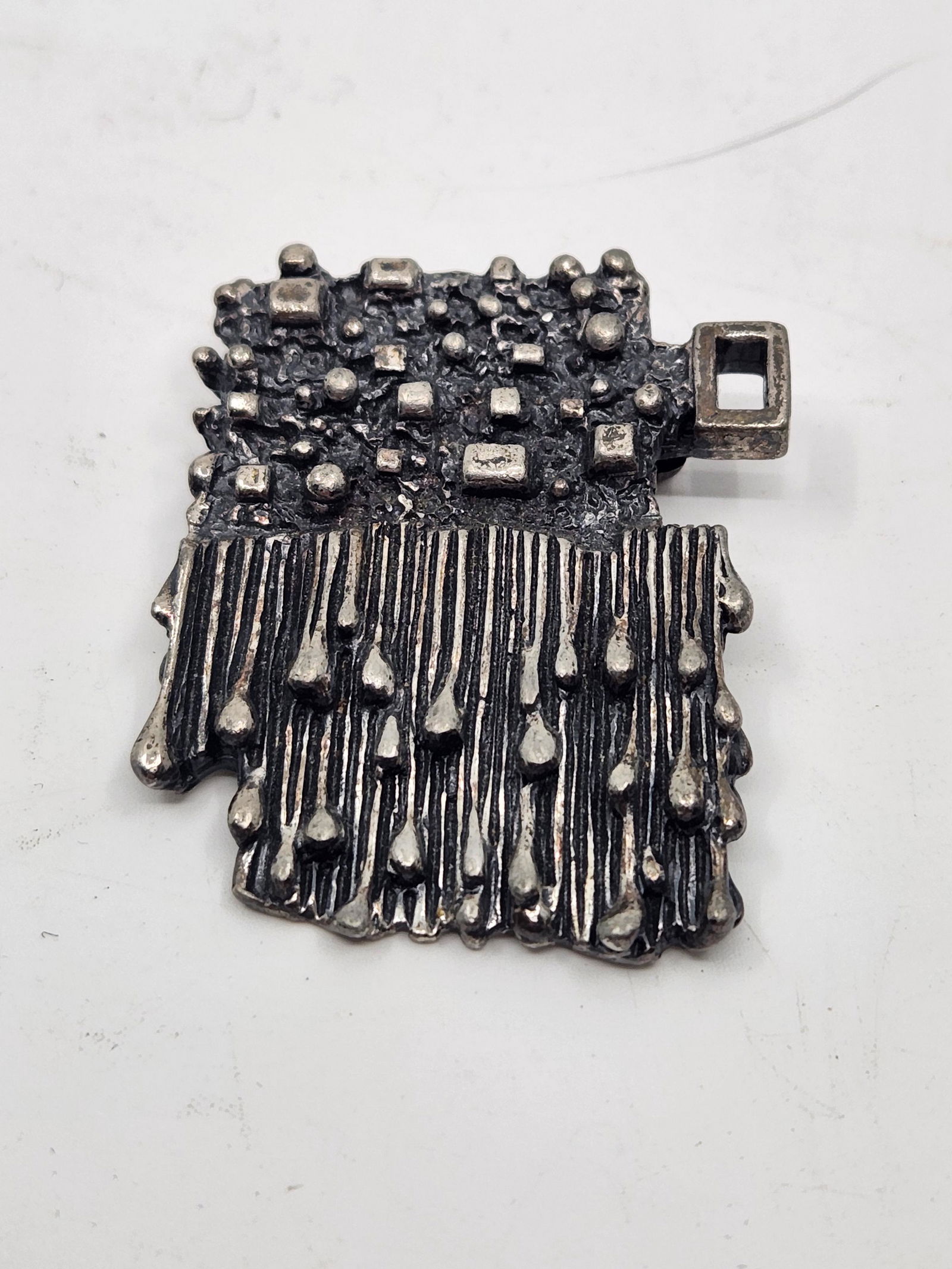 Robert Larin, Canadian, Brutalist Modernist Pewter Brooch (1 of 6)