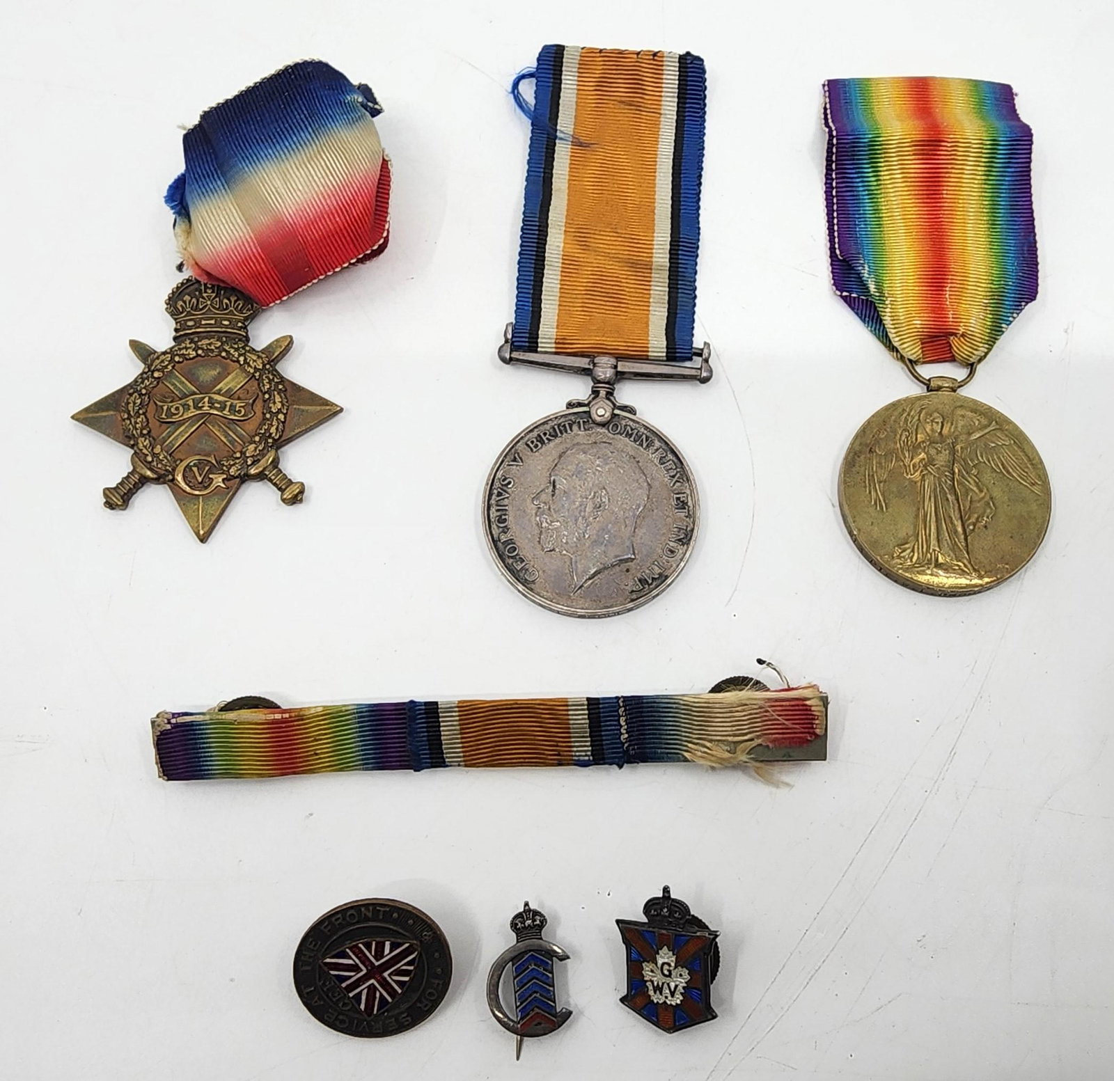 Canada WWI Set of 3 Medals and 3 Pins from W.L. Proulx R.C.D (1 of 10)