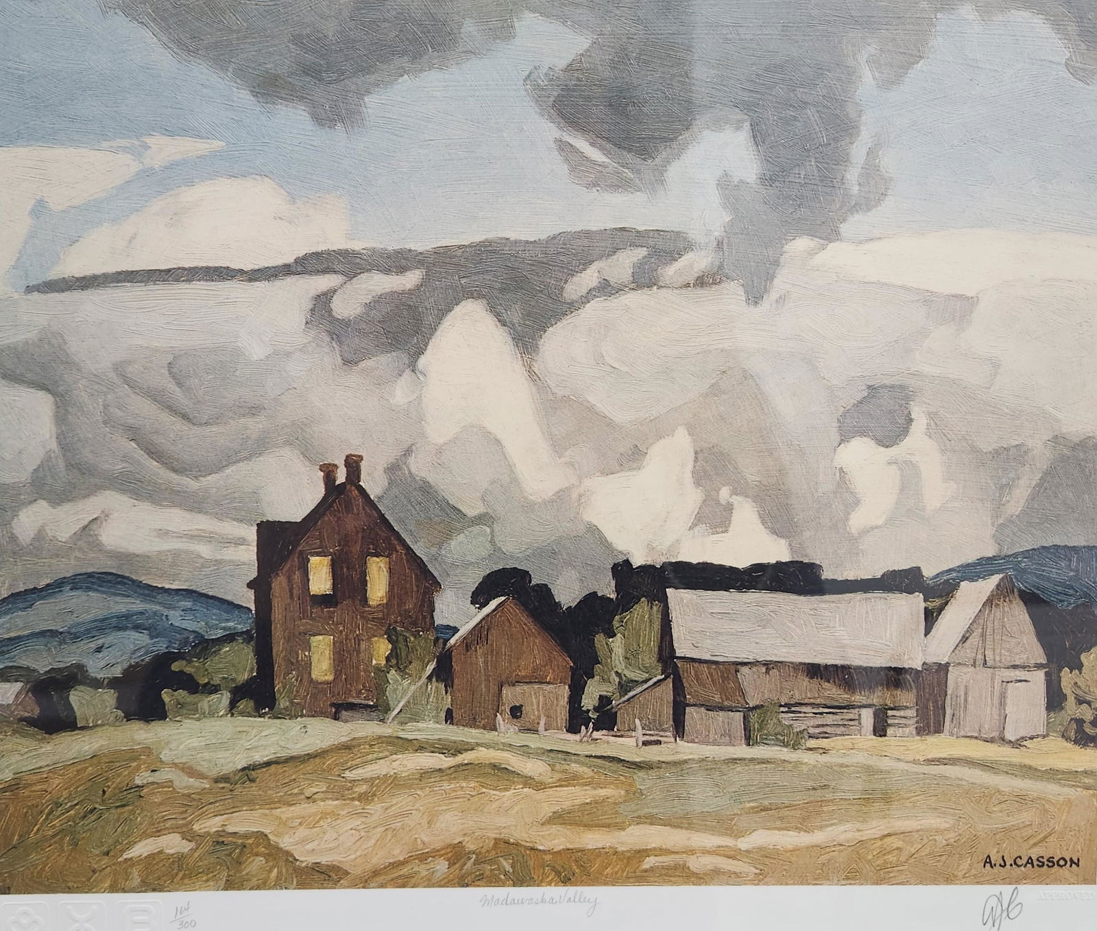 Casson, Alfred Joseph (1898-1992) Madawaska Valley: Artist: Casson, Alfred Joseph (1898-1992) Canada Title: Madawaska Valley Description (FR): Lithographie sur papier, 164/300, signee en bas a droite AJC Description (ENG): Lithographie sur papier, 164/