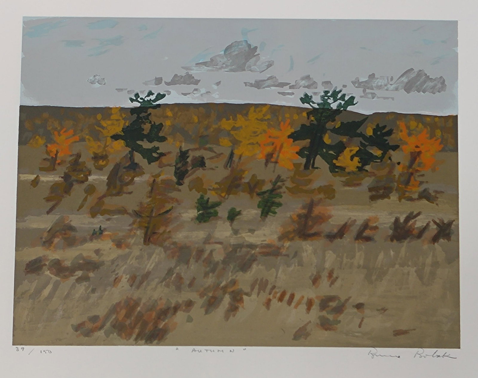 Bobak, Bruno Joseph (1923-2012) Autumn: Artist : Bobak, Bruno Joseph (1923-2012) Titre : Autumn Description (FR) : Lithographie sur papier, 39/150, signee en bas a droite Bruno Bobak Description (ENG) : Lithograph on paper, 39/150, signed o