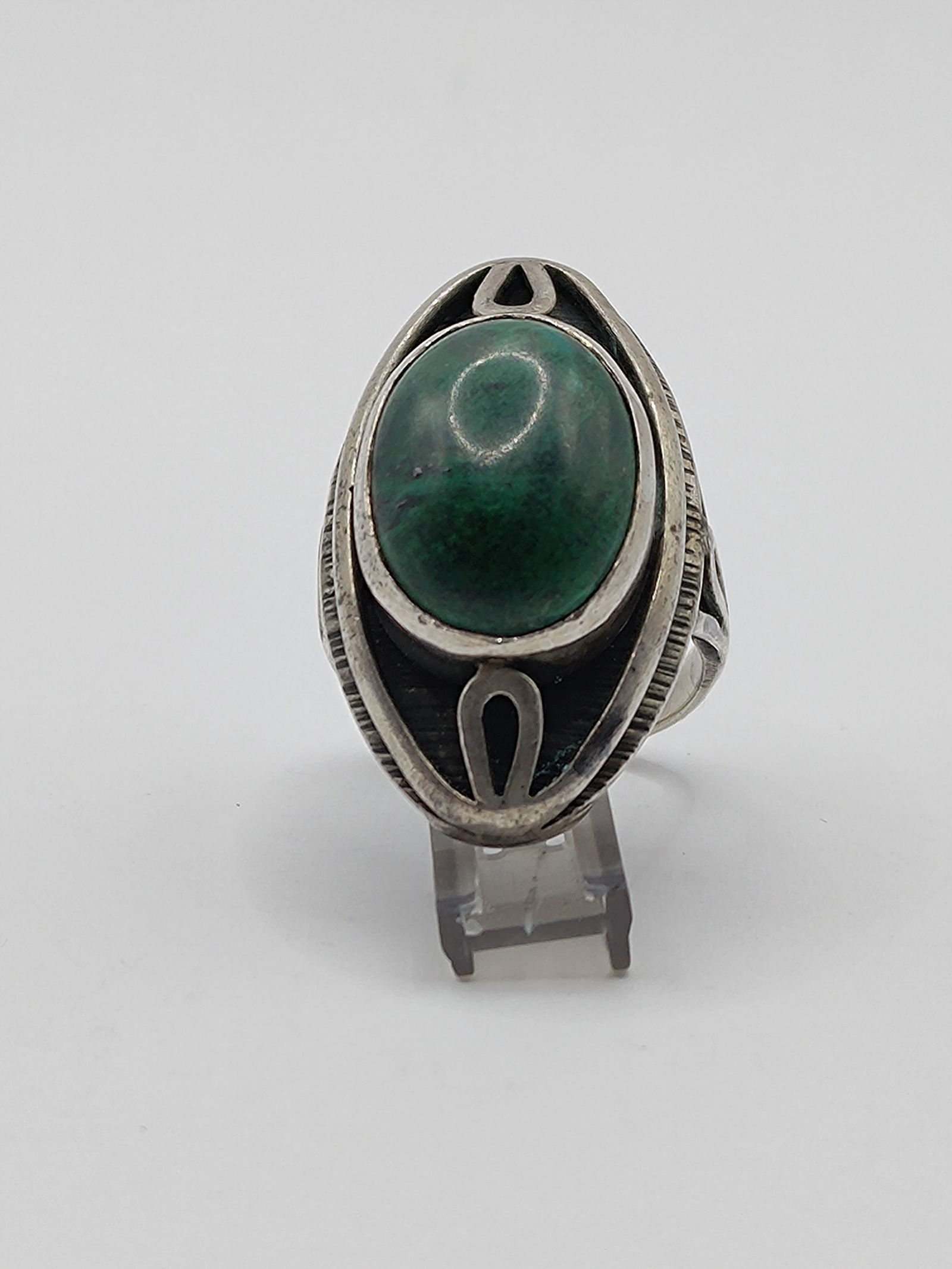 Polish Modernist 800 Silver Agate Ring (1 of 6)