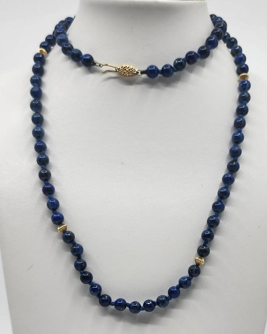 Vintage Lapis Lazuli and 14KT Gold Necklace (1 of 6)