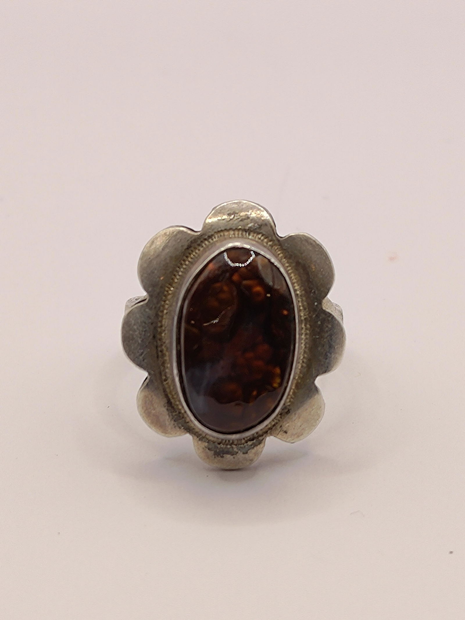 Vintage Sterling Silver Fire Opal Ring (1 of 9)