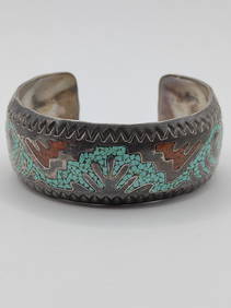 Delvin Nelson, Navajo Sterling Silver Cuff Bracelet (1 of 11)