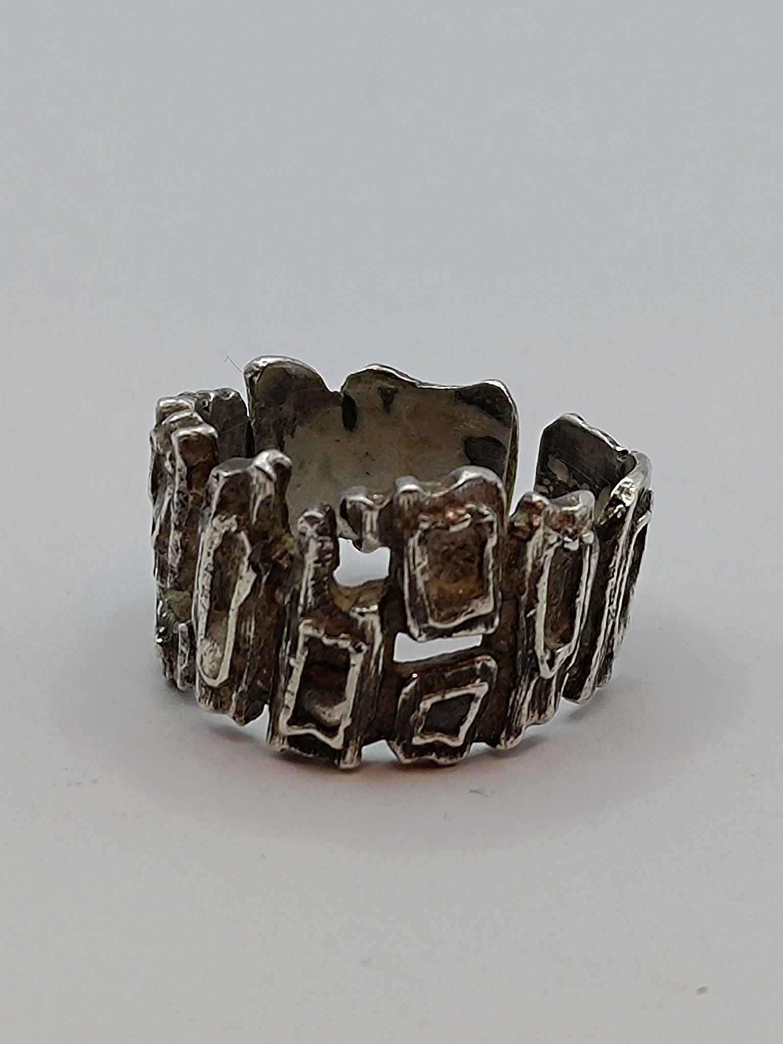 Modernist Brutalist Sterling Silver Ring (1 of 7)