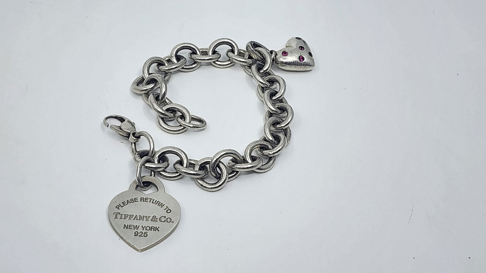 Tiffany & Co, Sterling Silver Heart Charm Bracelet (1 of 5)