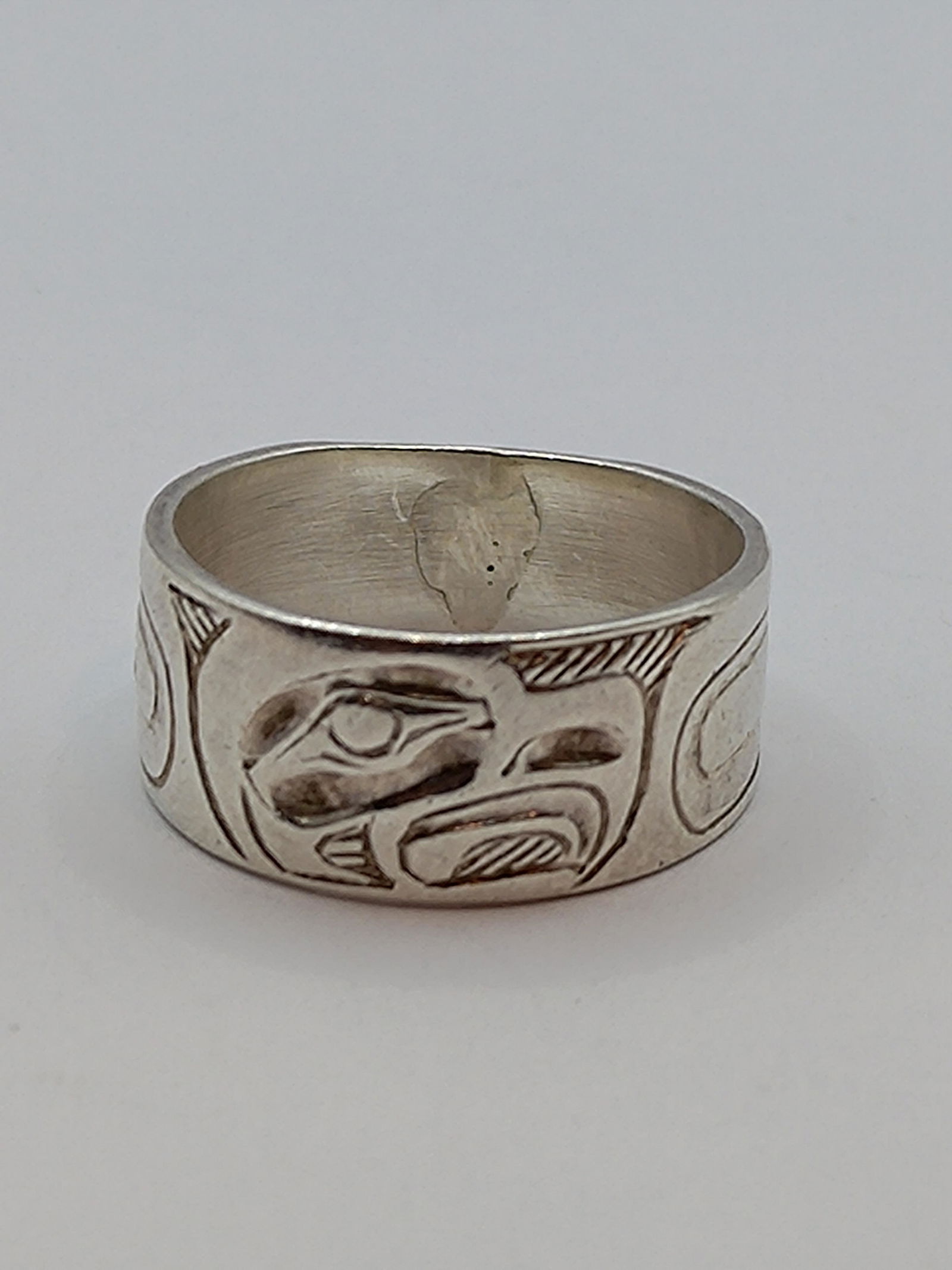 Allen Thompson (1964- ), Haida, North West Coast Sterling Silver Eagle Ring (1 of 7)