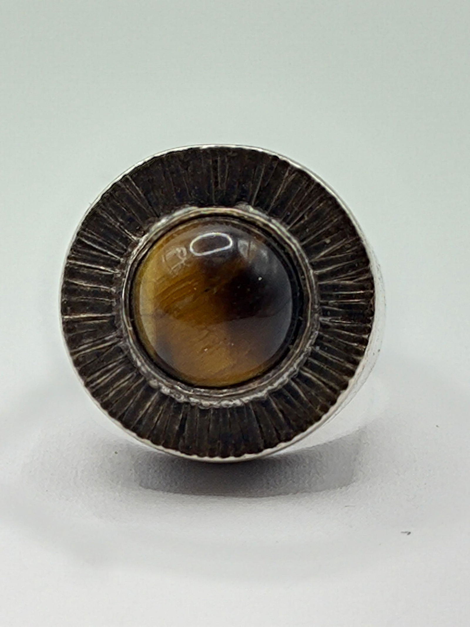Scandinavian, .830 Silver Tiger Eye Ring Signed RCN (1 of 9)