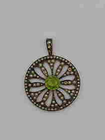 Victorian, 19th Century, 9KT Gold Lavaliere set with pearls and Citrine (1 of 4)