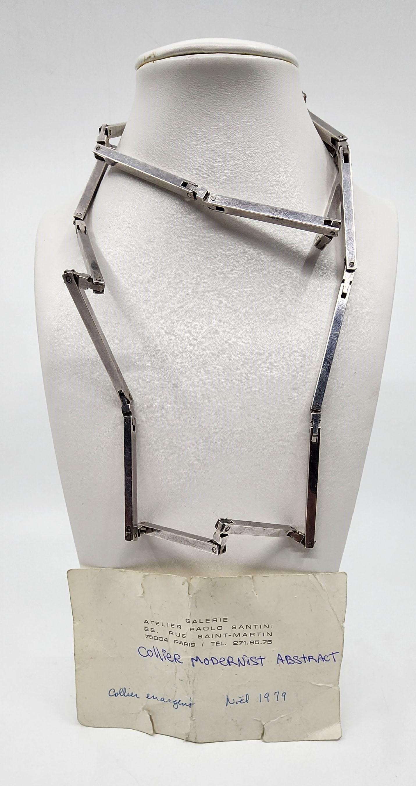Paolo Santini (1929-2020), Italian, "Collier Sculpture", Sterling Silver Chain Sculpture Circa 1970 (1 of 7)