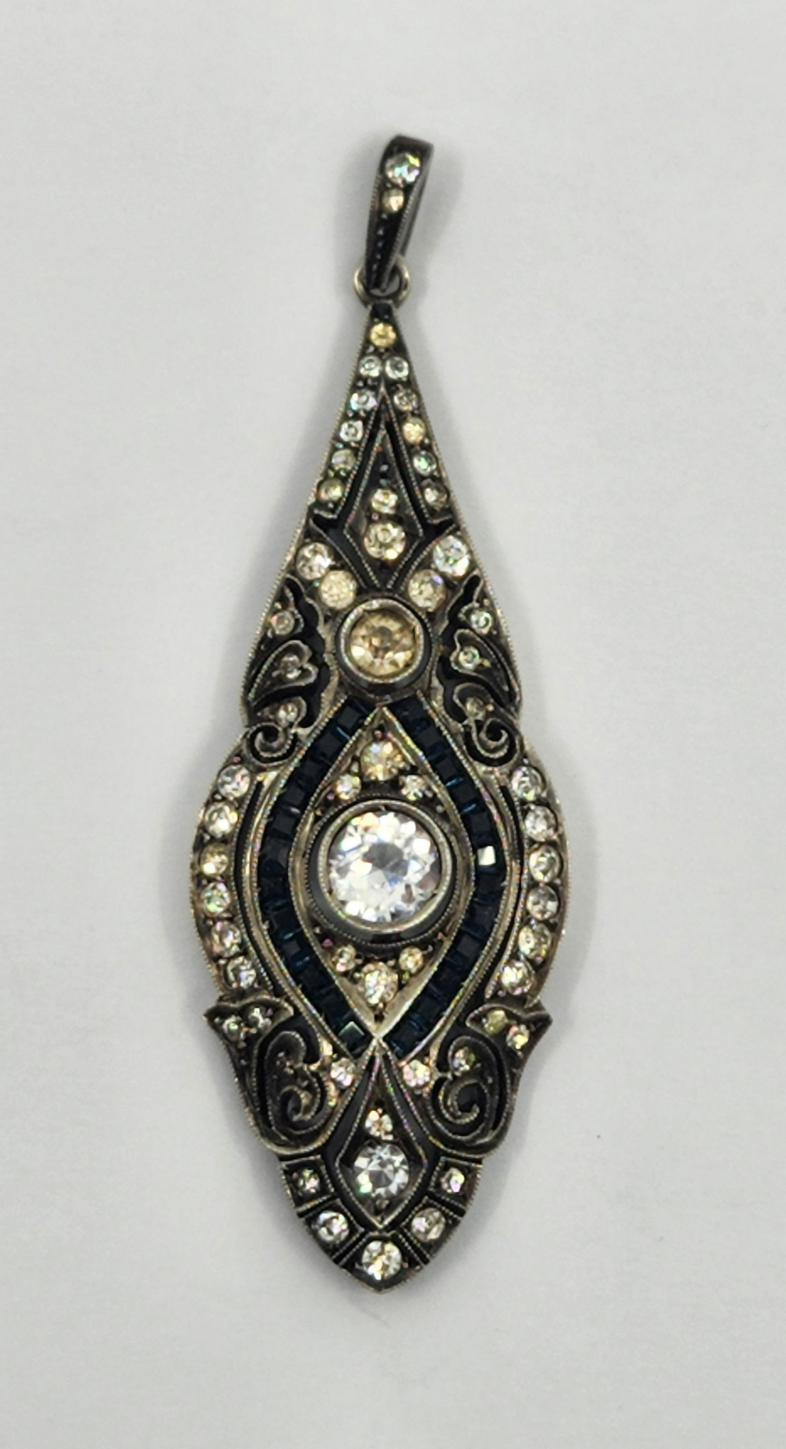 Art Deco Sterling Slver Pendant Circa 1920 (1 of 9)