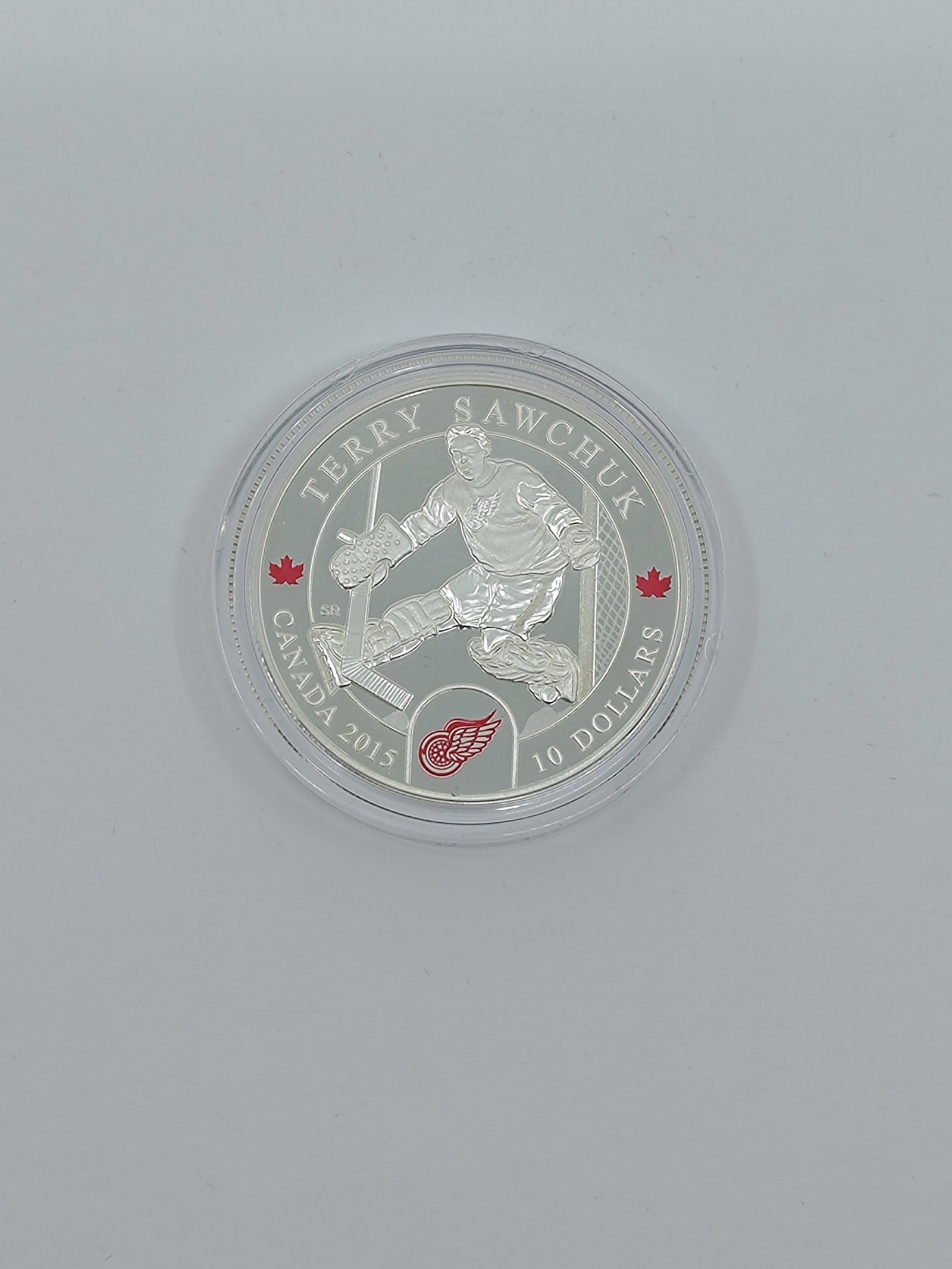 2015 10$ Fine Silver Coin Golies Terry Sawchuk: Title: 2015 10$ Fine Silver Coin Golies Terry Sawchuk Description (FR): Piece de monnaie de 10$ Canada, 2015, argent pure ,9999%, 15,87 g, tirage numerotee : 3659/8000, designer : Steven Rosati , avec