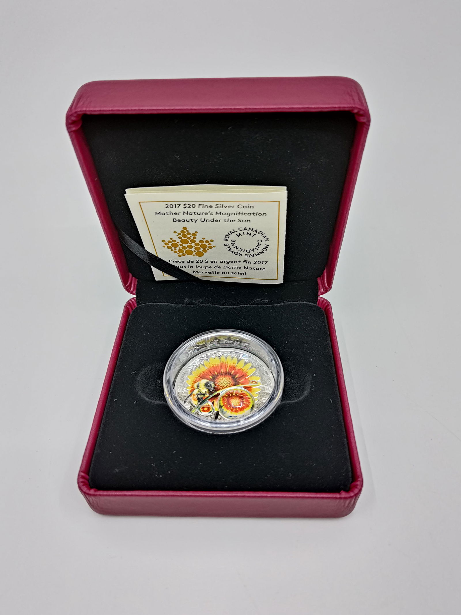 2017 20$ Fine Silver Coin Mother Nature's Magnification Beauty Under the Sun (1 of 9)