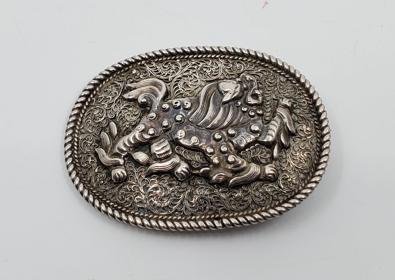 Vintage Chinese Sterling Silver Tiangou Brooch (1 of 5)