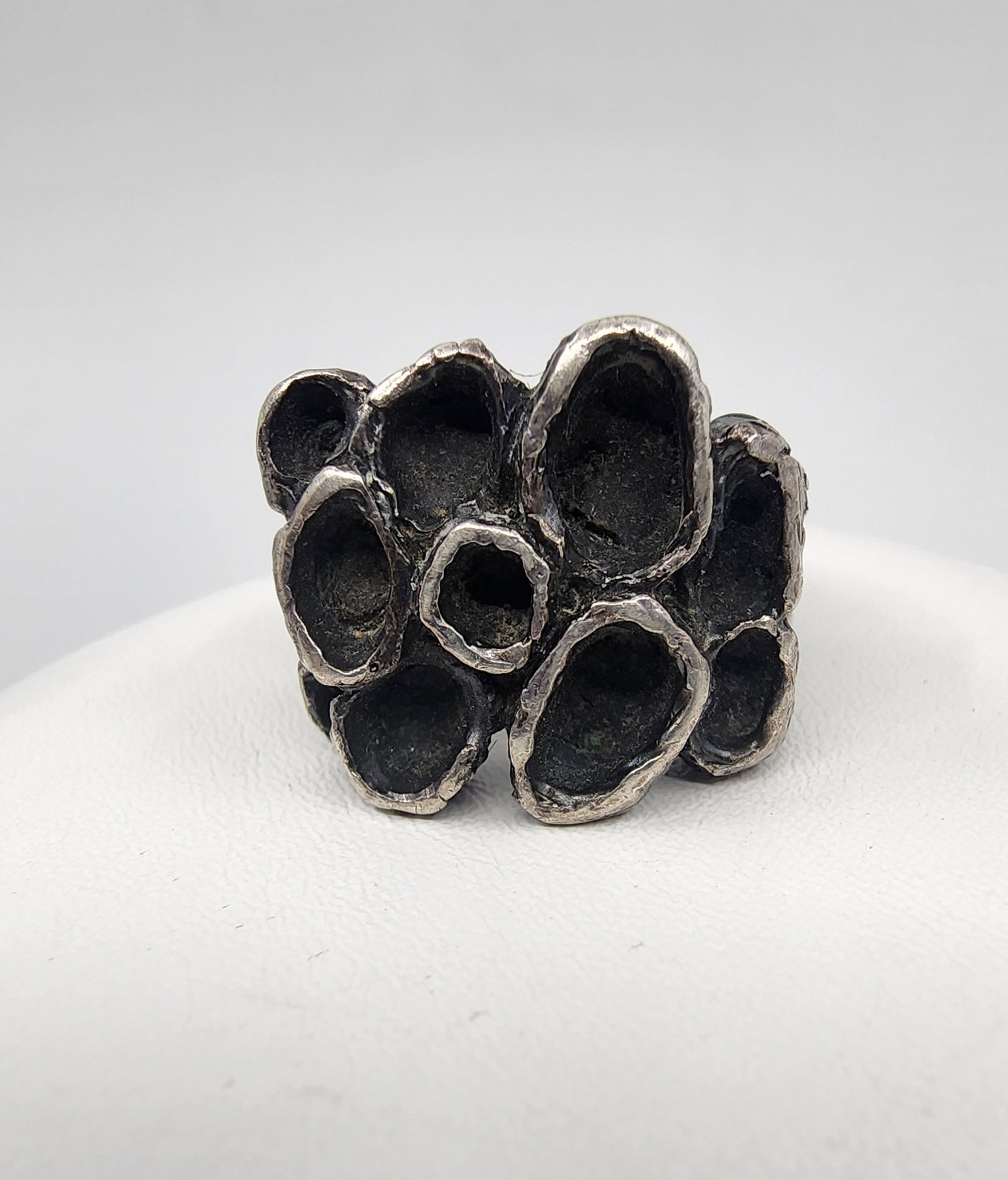 Ginza, Brutalist Modernist Sterling Silver Ring (1 of 5)